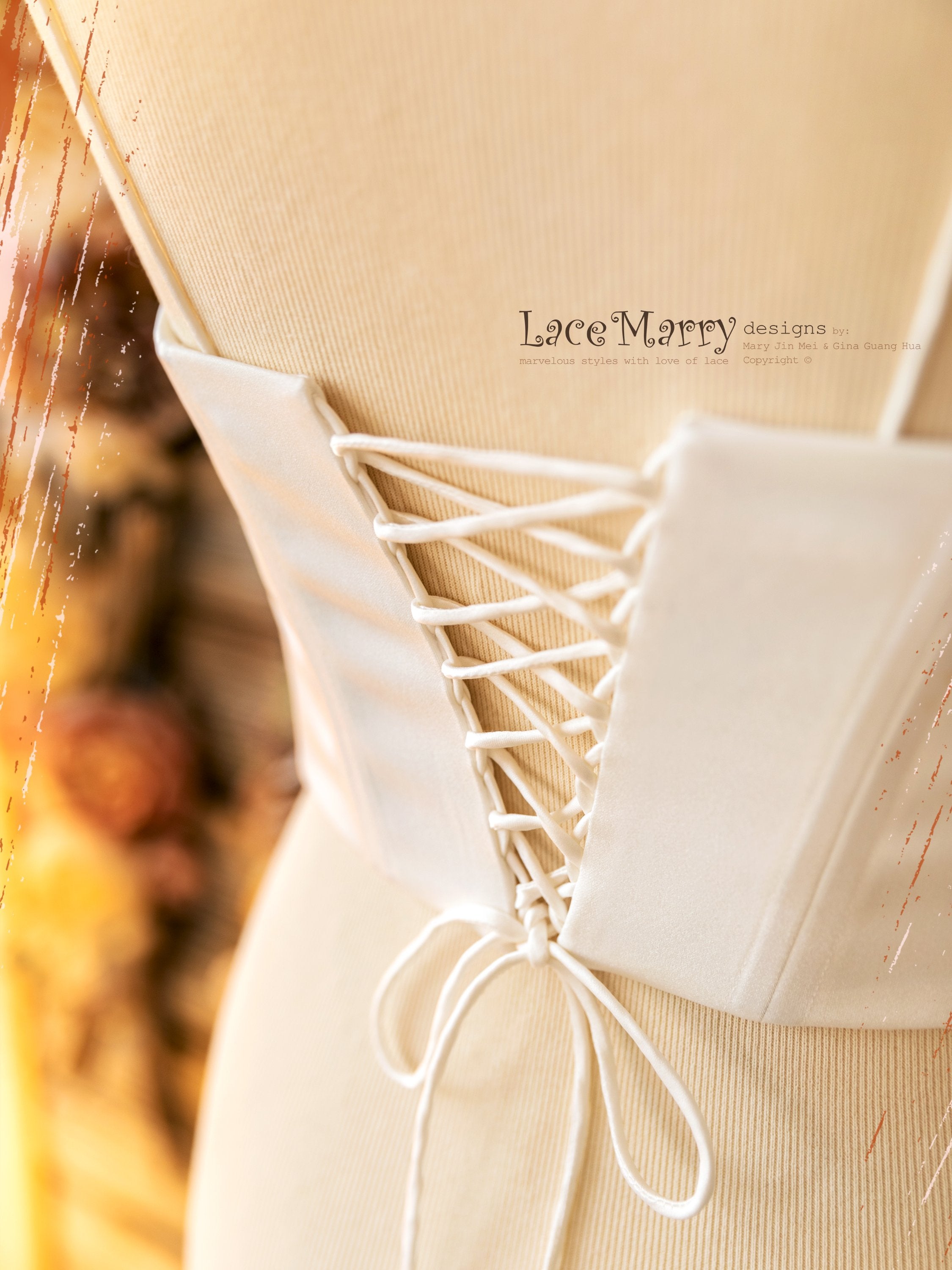 VALERIE #9 / Strong Boned Bridal Bustier with Thin Straps