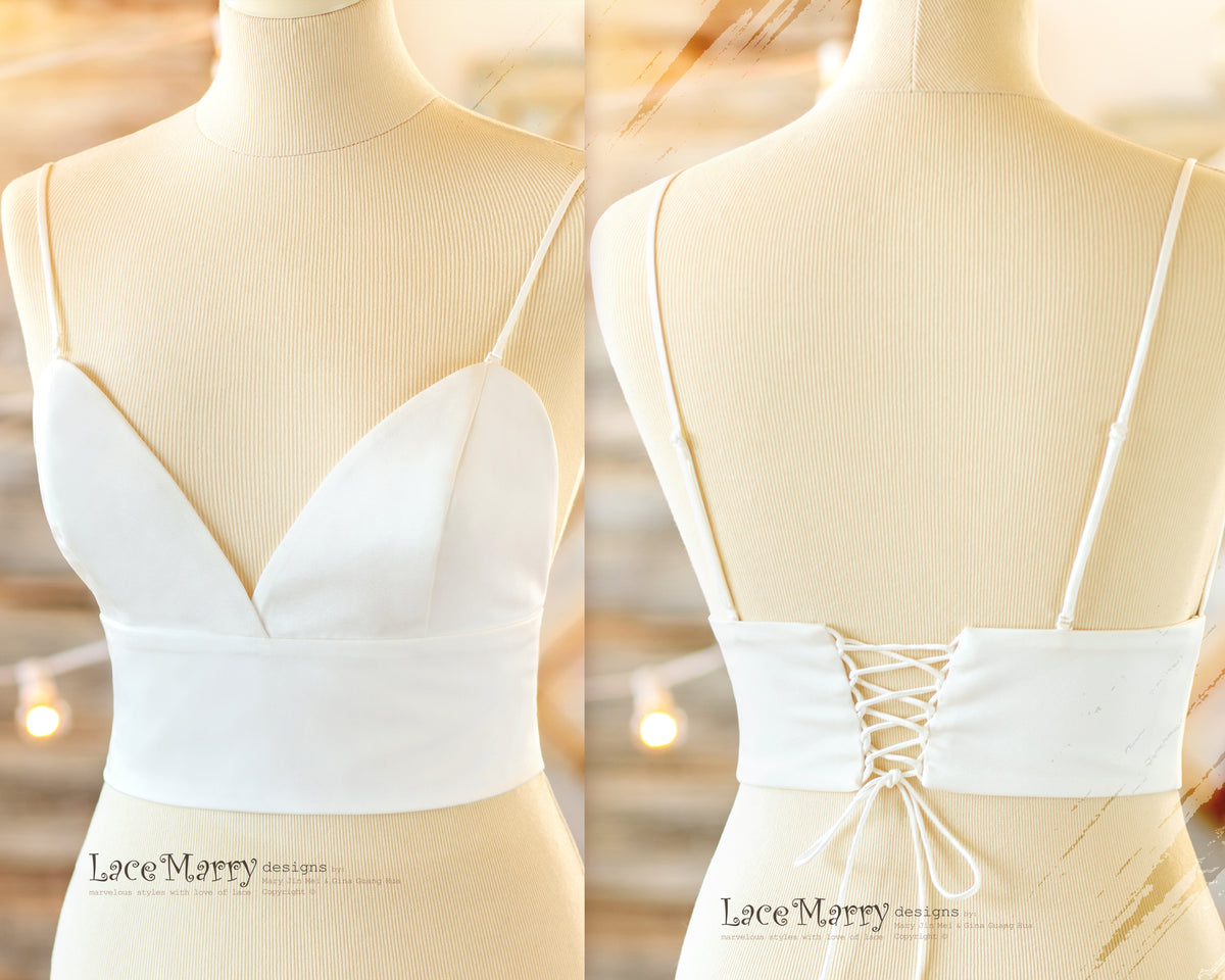 Custom Made Ivory or Black Bridal Bustier