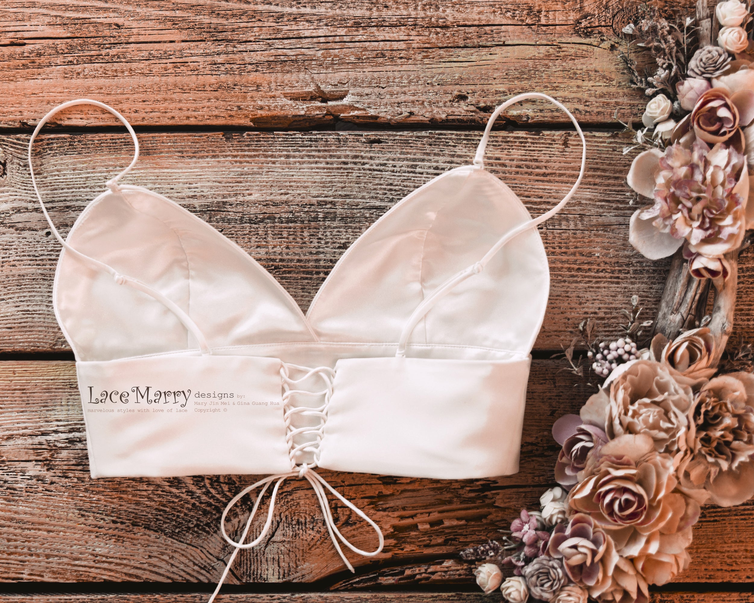 Corset Back Bridal Bustier with Sexy Neckline - LaceMarry