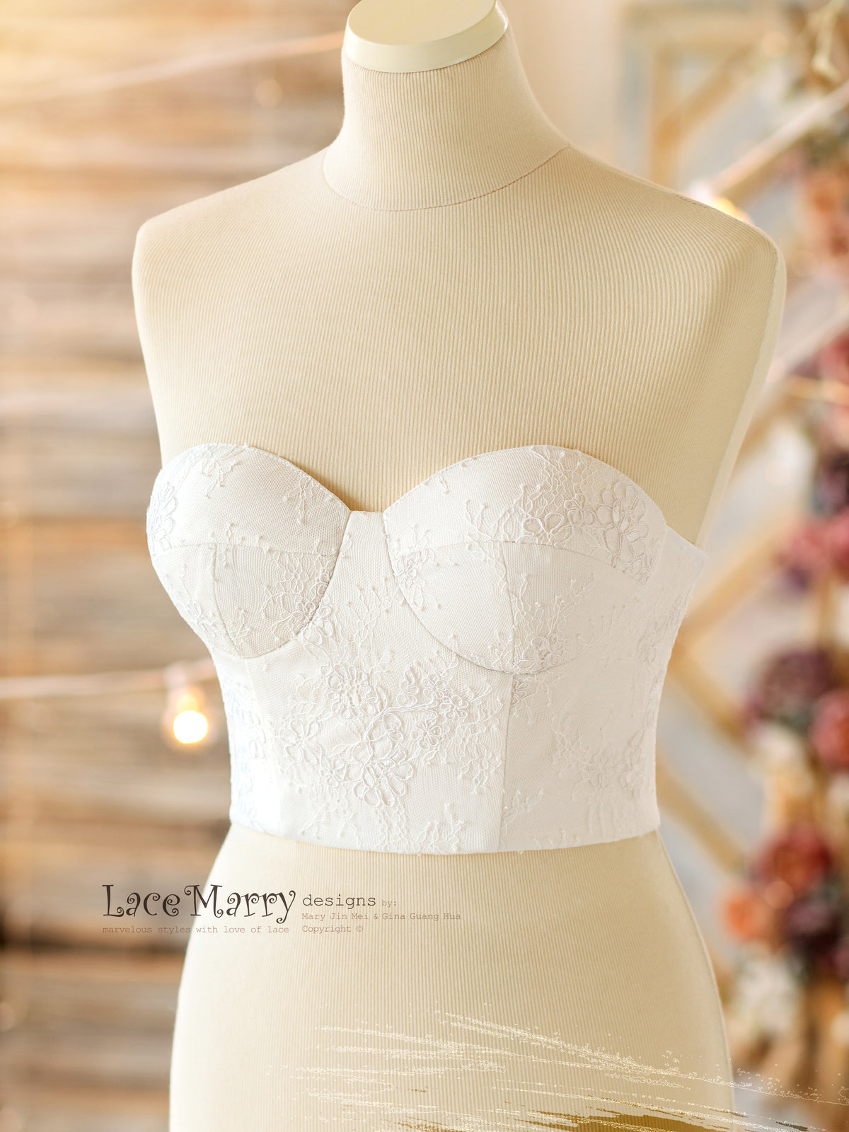 Stylish Bustier with Lace Cover
