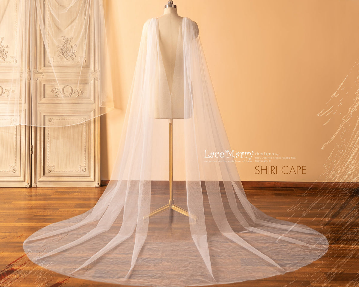 SHIRI CAPE / Detachable Tulle Cape in Cathedral Length