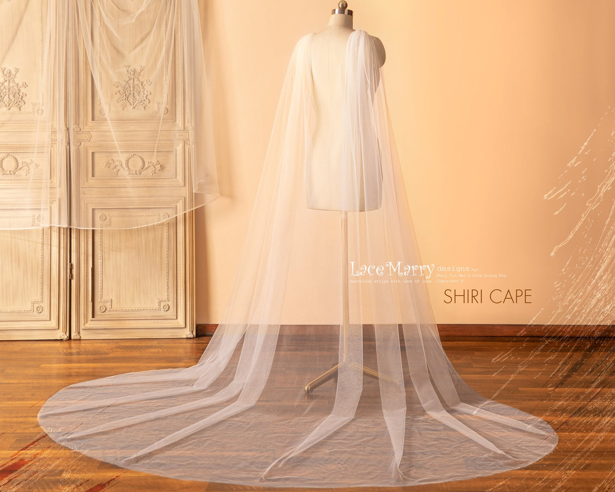 SHIRI CAPE / Detachable Tulle Cape in Cathedral Length