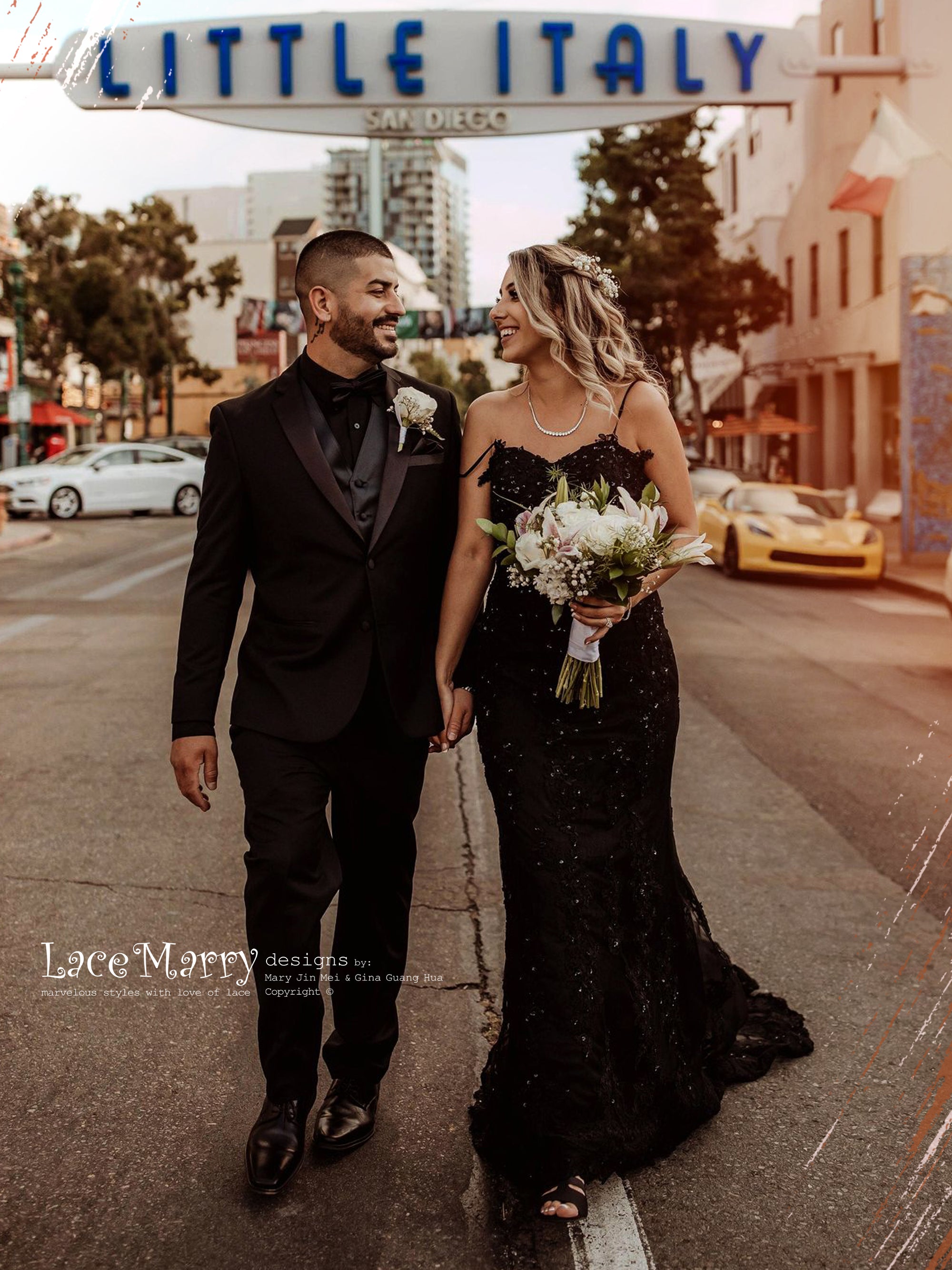 Black Sparkling Wedding Dress