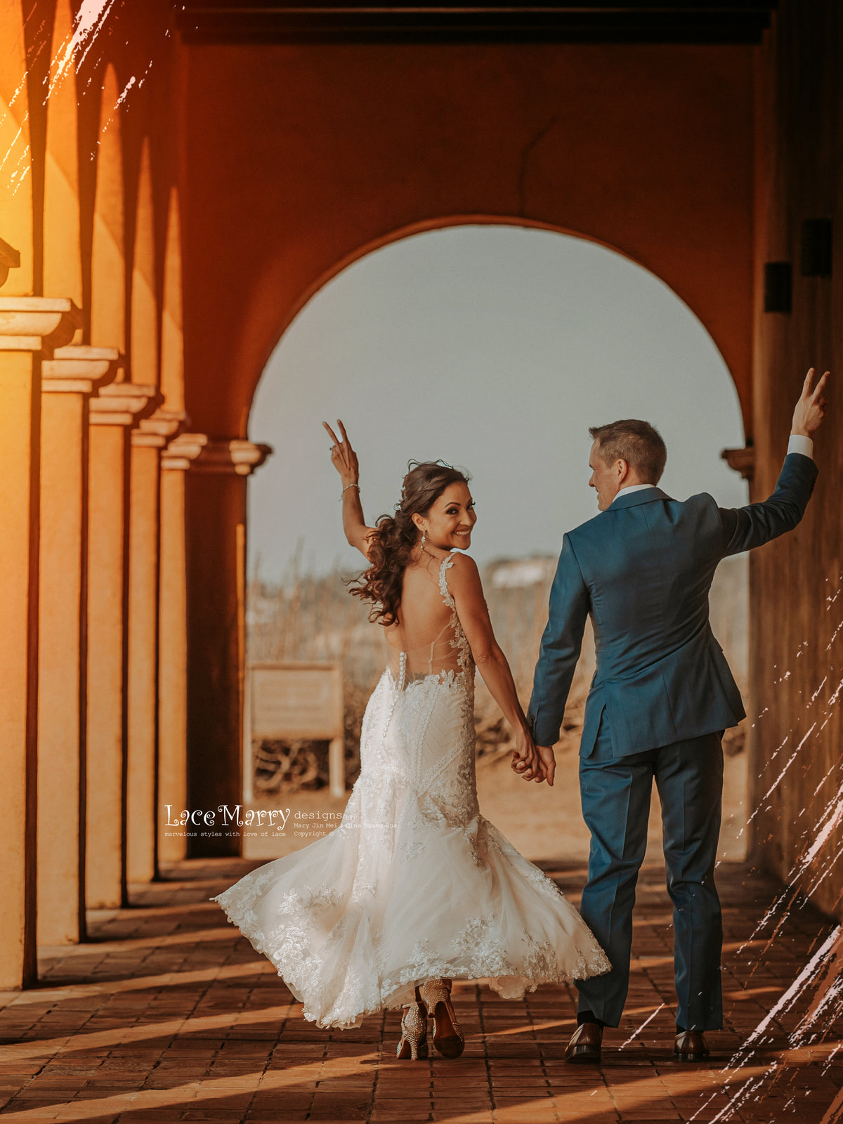 LILY / Gorgeous Custom Wedding Dress with Deep Plunge Neck