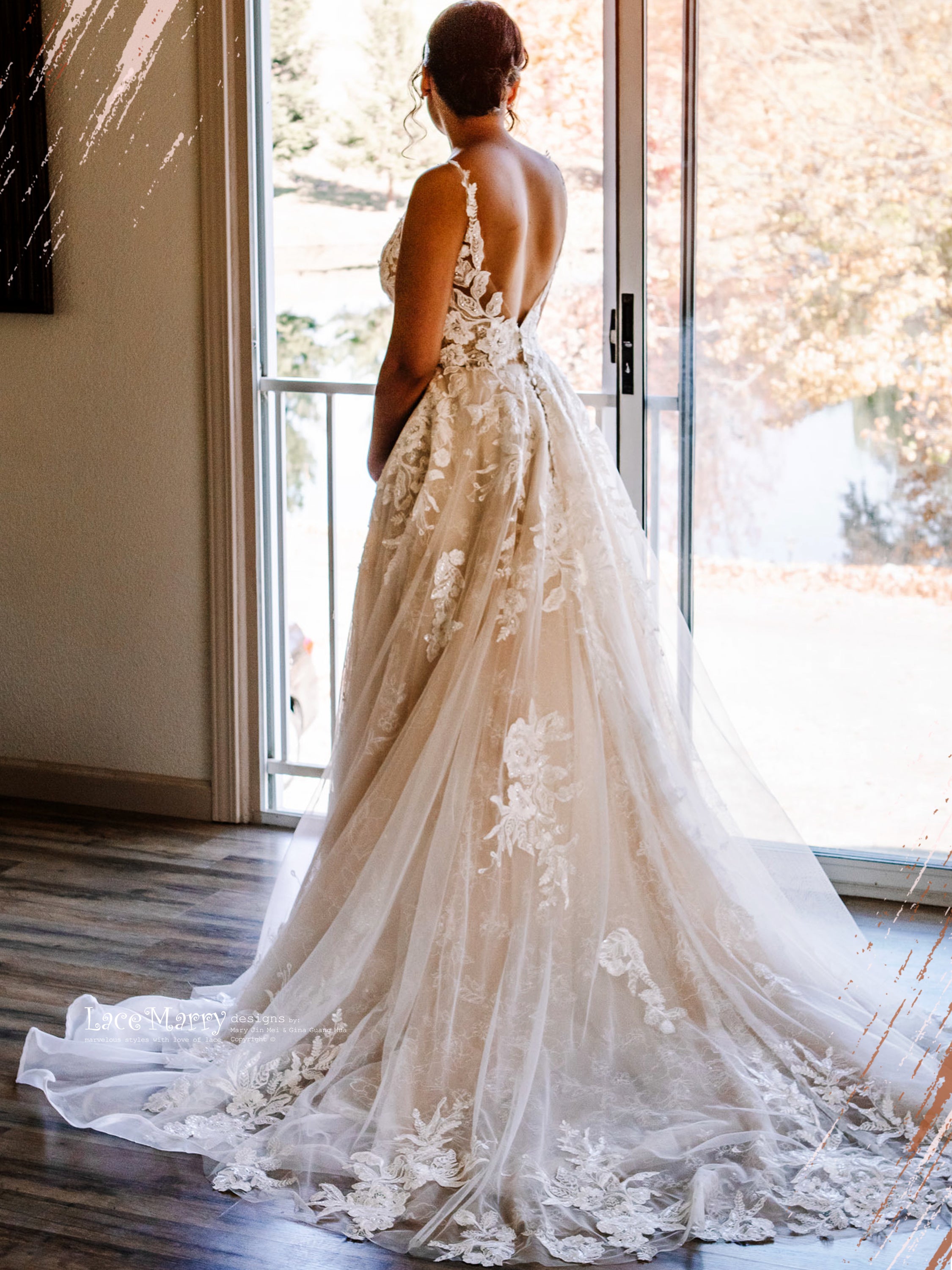 celine lace dress / Romantic A Line Wedding with Gorgeous Detail Measurements Small Size:Rental Please Specify Size cha cha dress under $2000 Solivia – Boho paisley