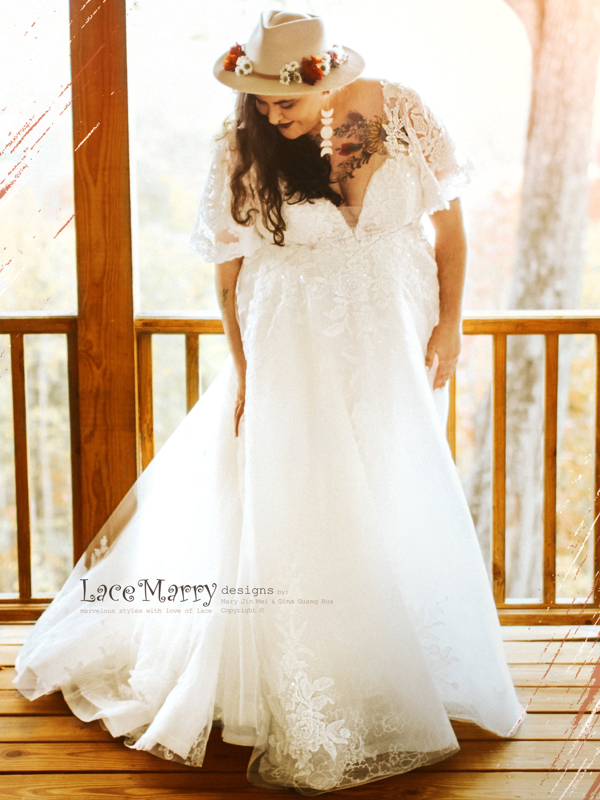 a line dress with flutter sleeves Flutter Sleeve Wedding Dress by Adrianna Papell 40385