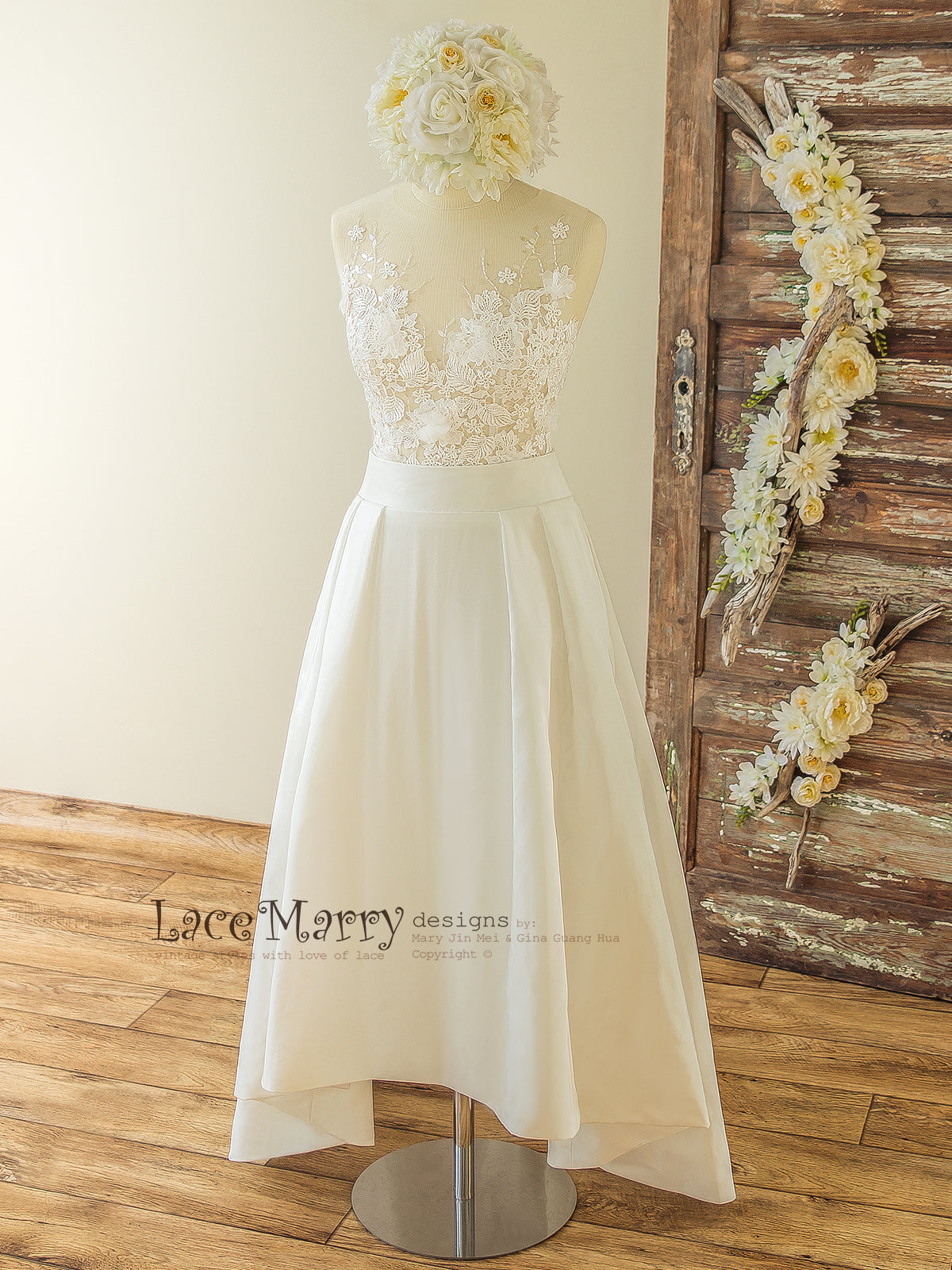 Bridal Separates with High Low Skirt