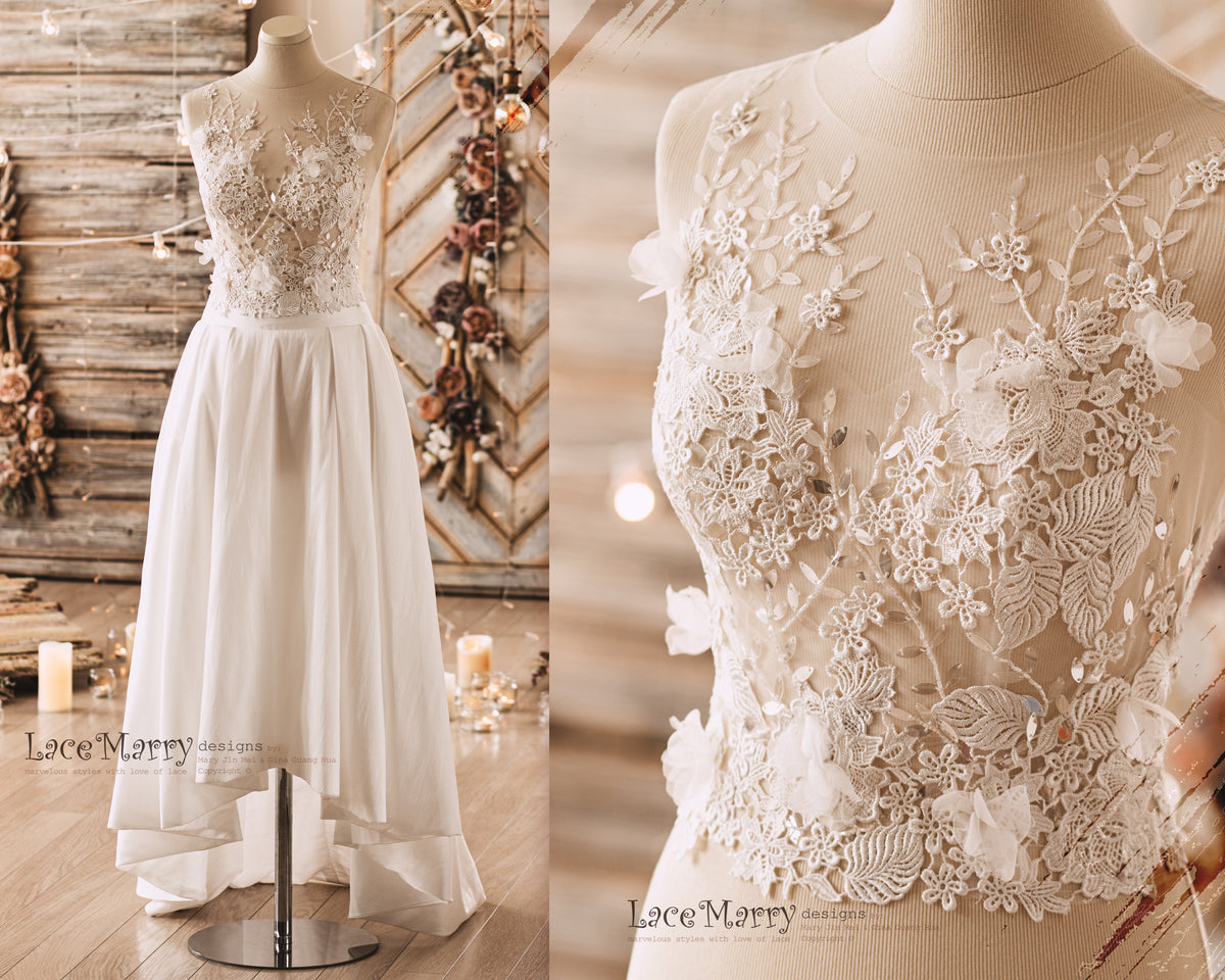 Hand Beaded Bridal Crop Top - LaceMarry Hand Beaded Bridal Crop Top - LaceMarry