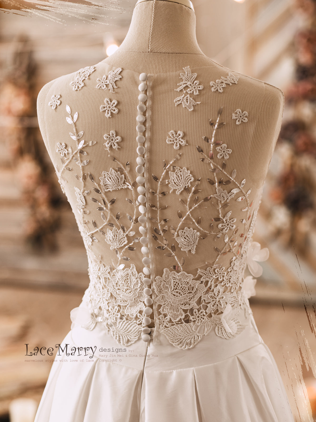 lace pieces for dress Simple Two Pieces White Lace Long Prom Dress With Beadings CMS211202 cathyprom