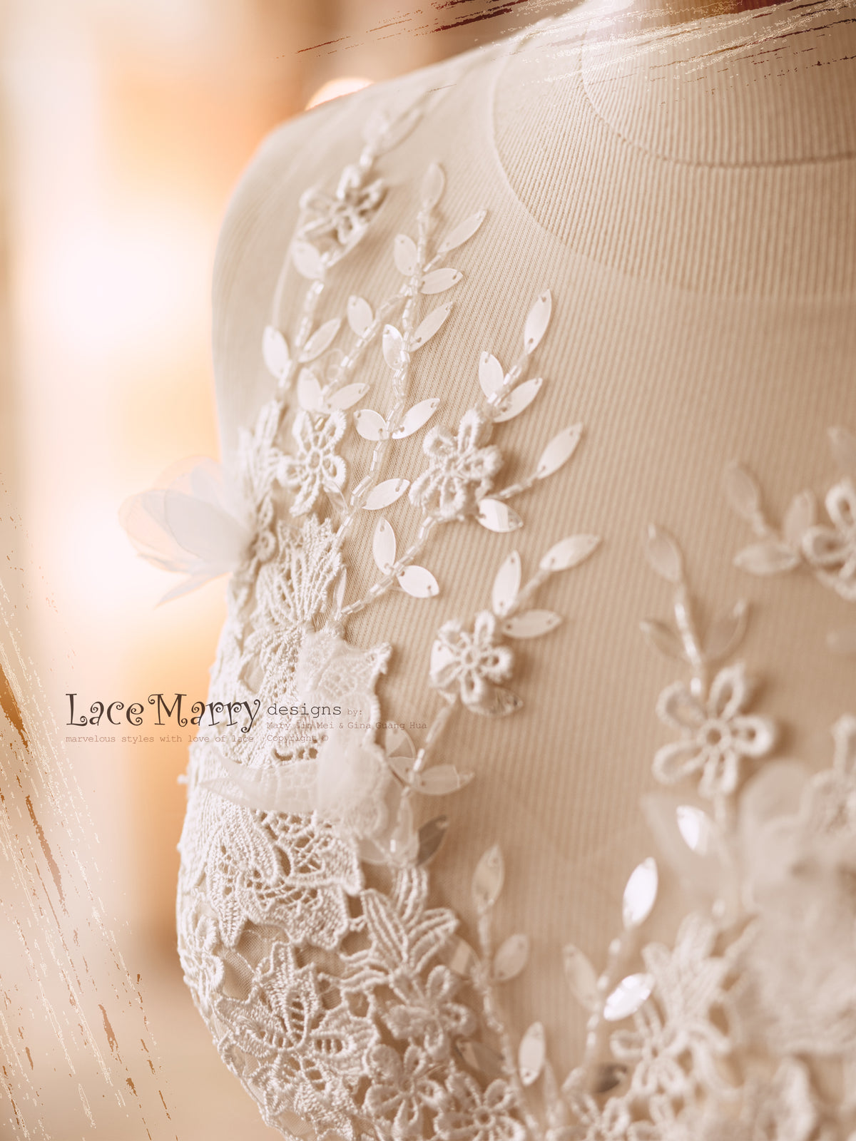 Hand Beaded Bridal Crop Top