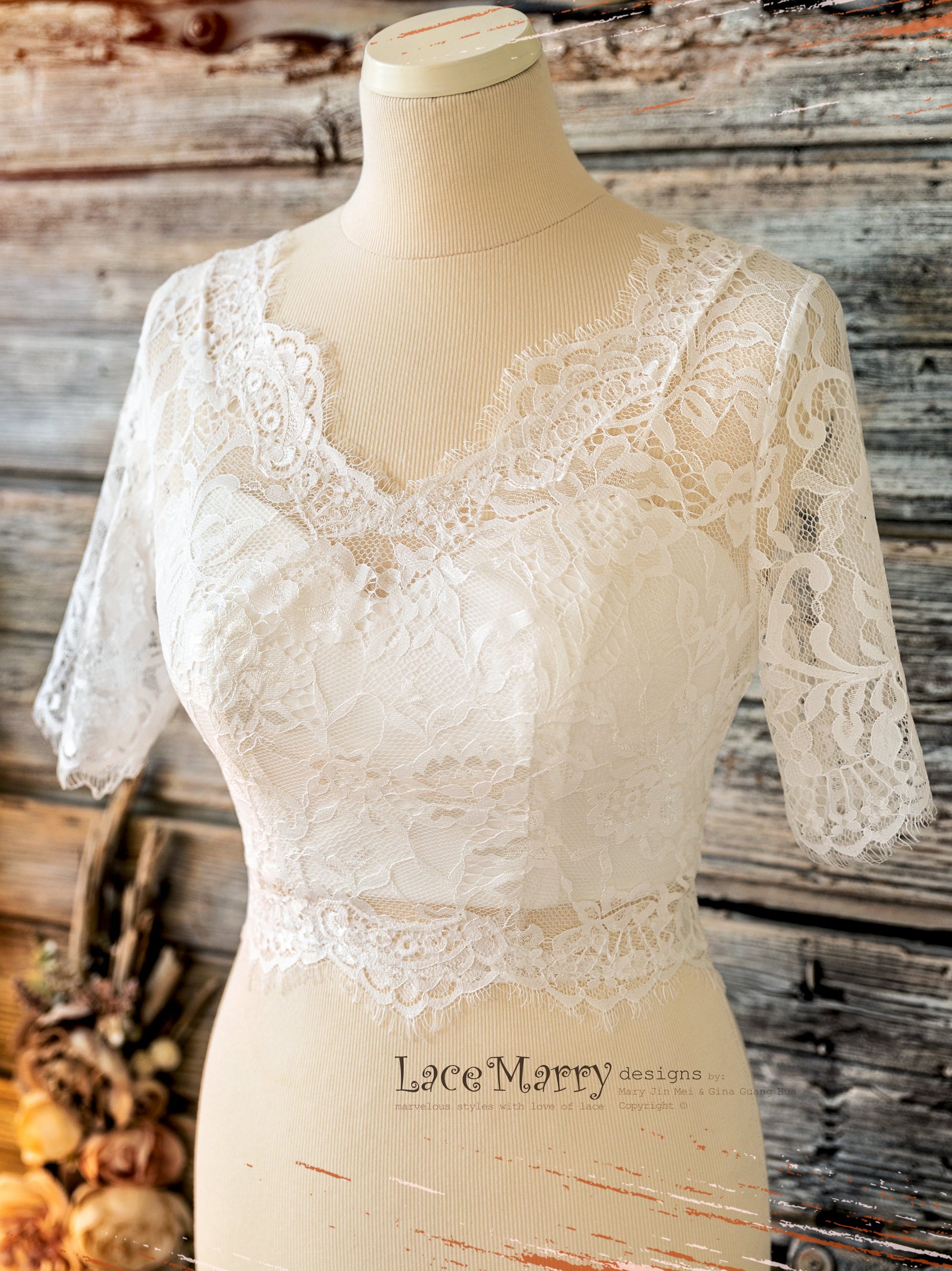 Lace Crop Top for Bridesmaids