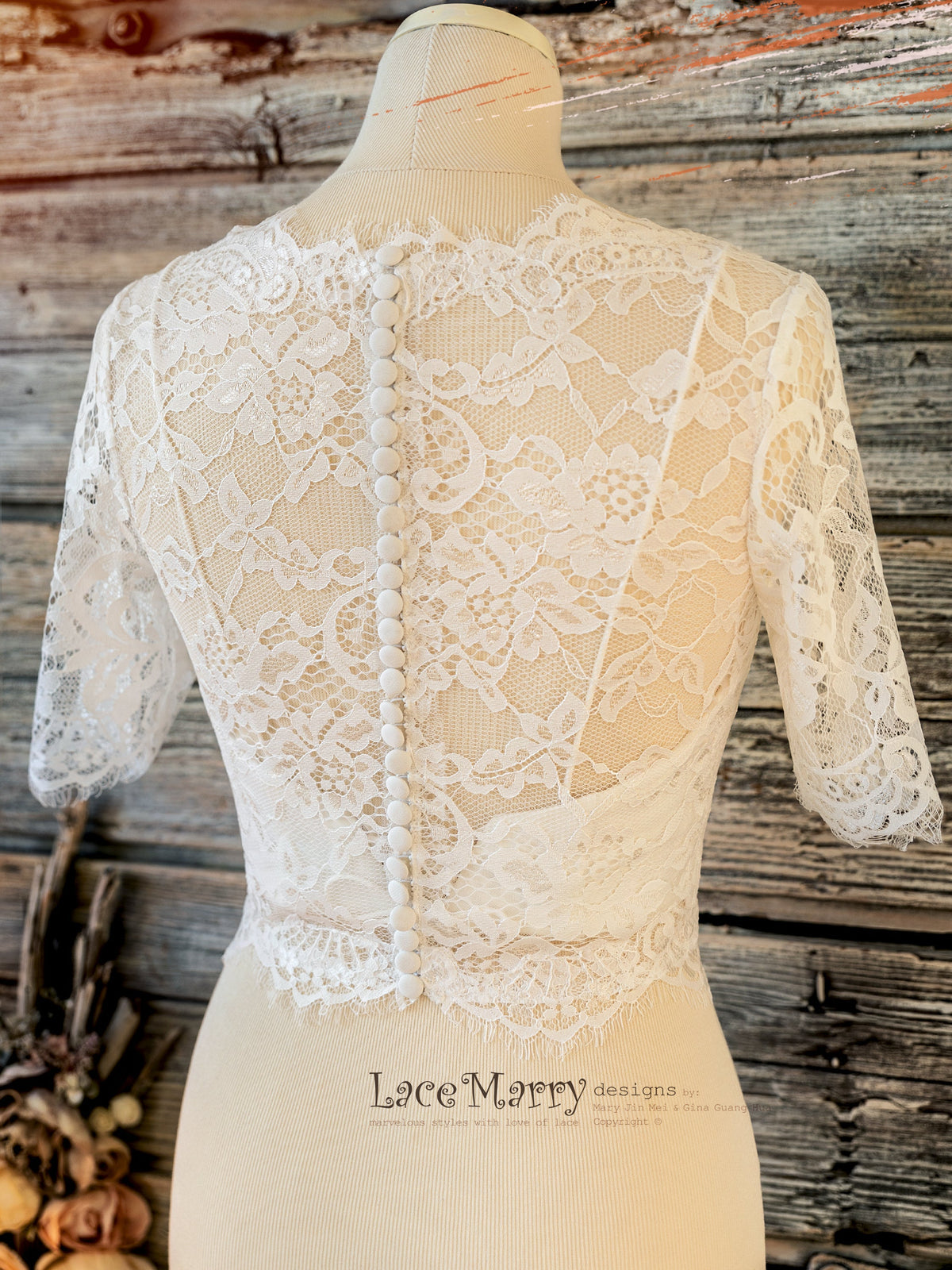 Bridal Lace Crop Top Bolero