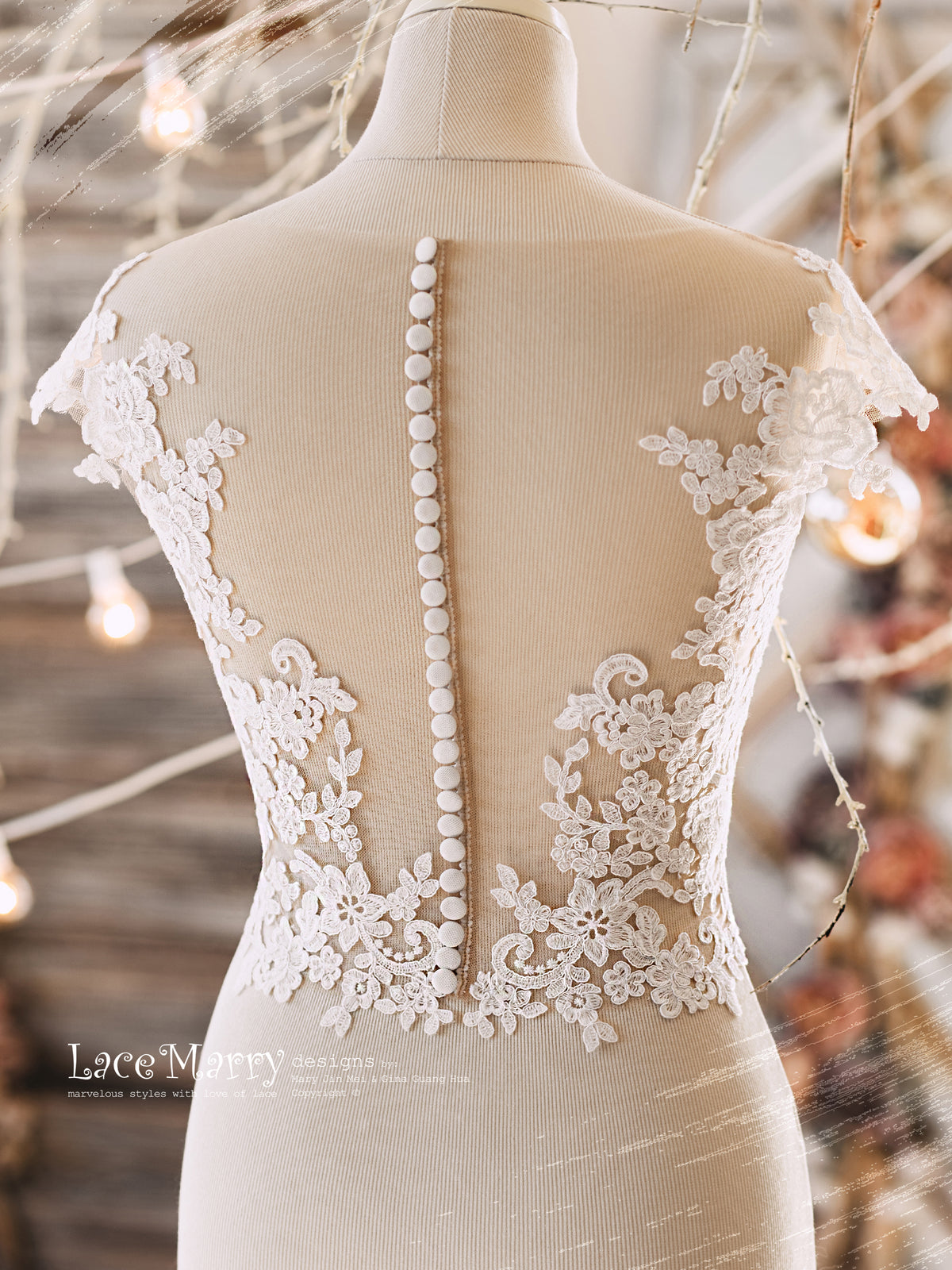 BJANKA #2 / Romantic Lace Topper with Illusion Neckline