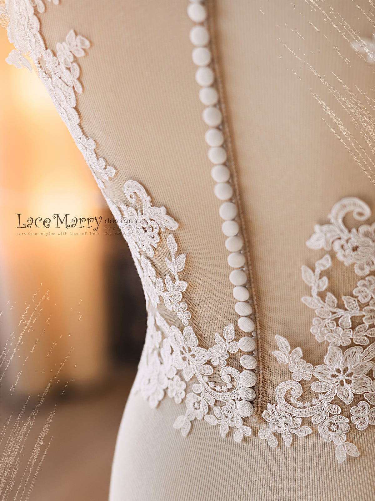 BJANKA #2 / Tulle Bridal Crop Top with Ivory Flower Decoration