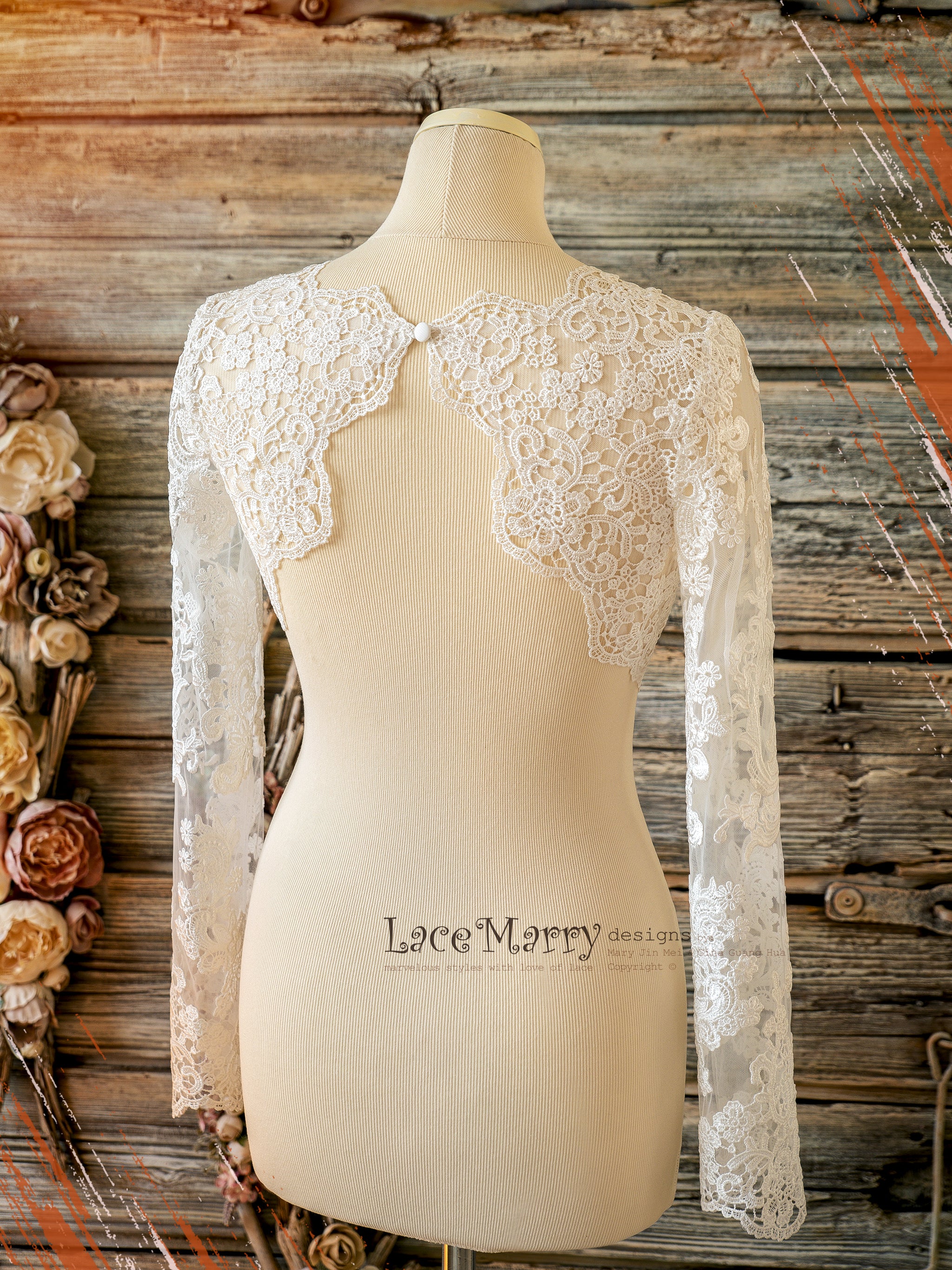 INDIE / Long Sleeves Macrame Lace Bolero - LaceMarry INDIE / Long Sleeves Macrame Lace Bolero - LaceMarry
