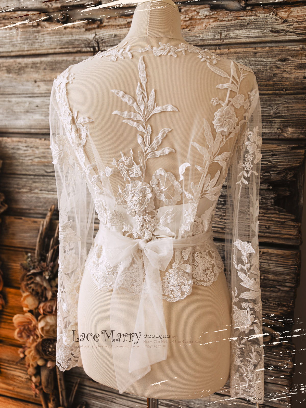 ERIKA #5 / Bridal Crop Top with Long Sleeves