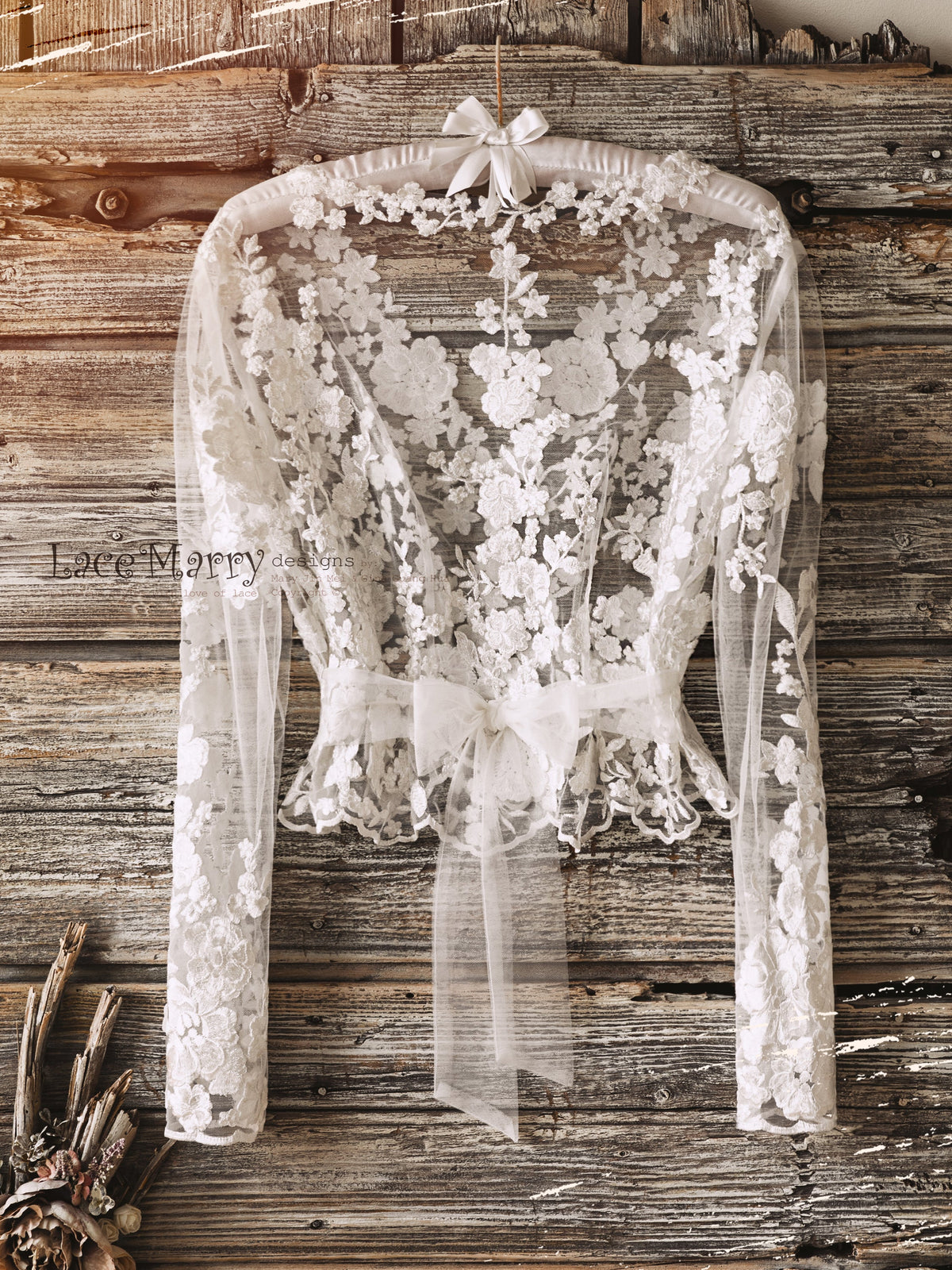 ERIKA #6 / Boho Bridal Bolero with Sleeves