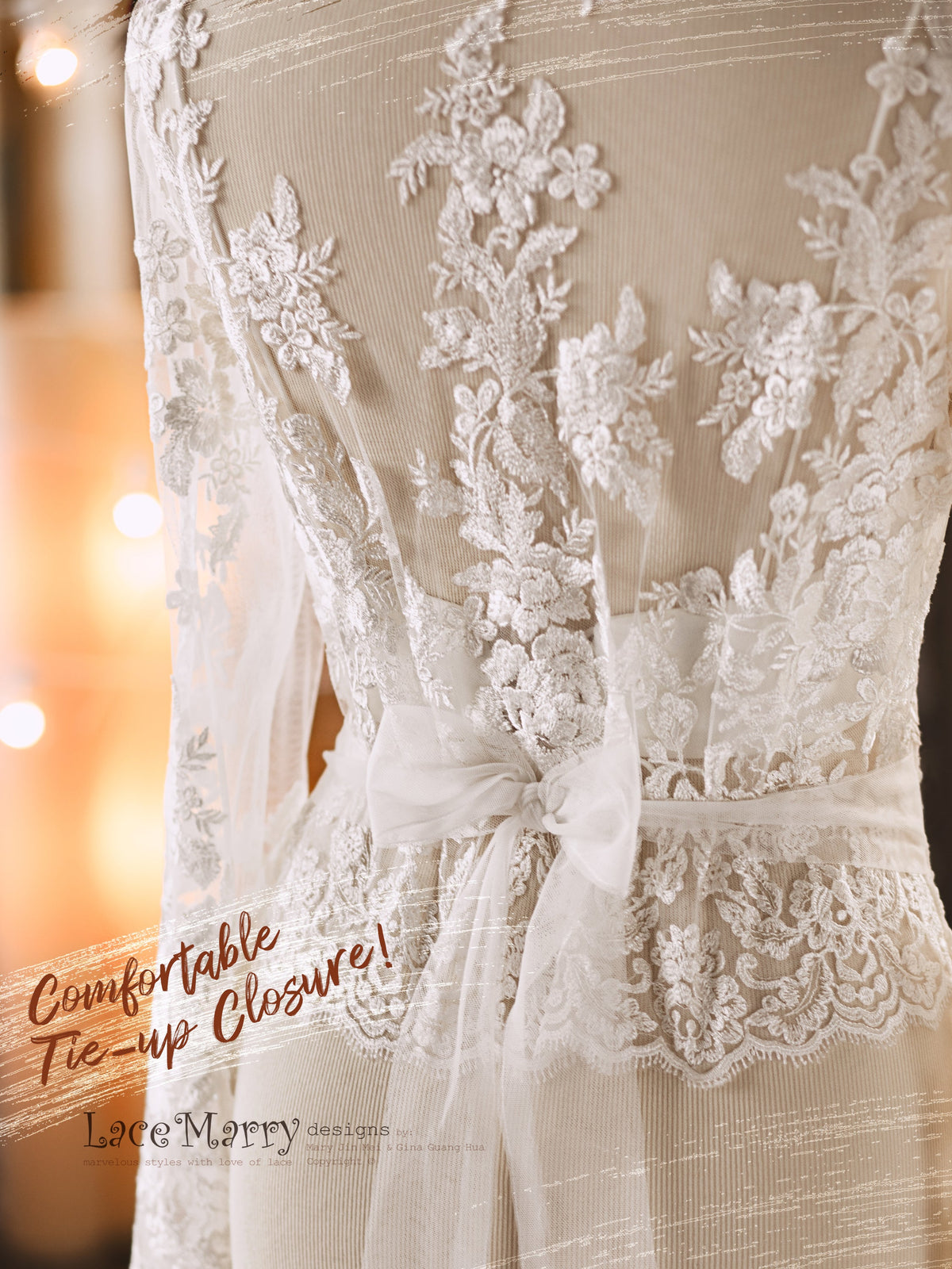 ERIKA #7 / Bohemian Lace Bolero with Long Sleeves