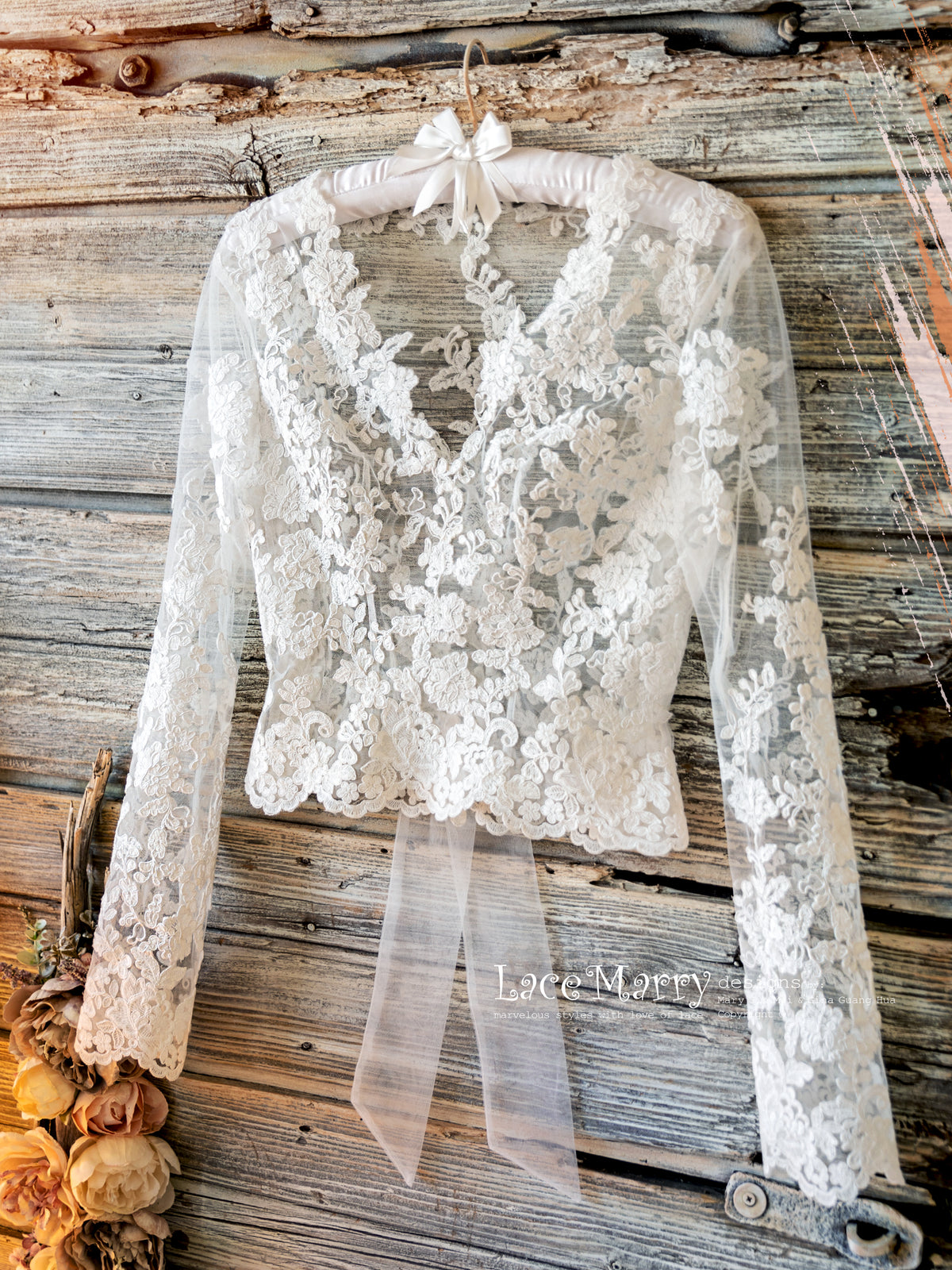 Wedding Topper with Long Sleeves