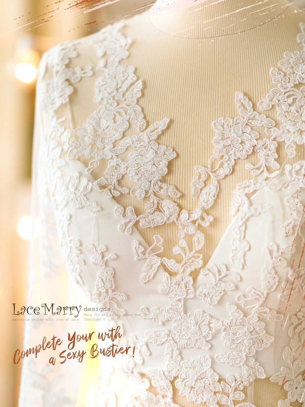 Wedding Dress with Deep Neckline