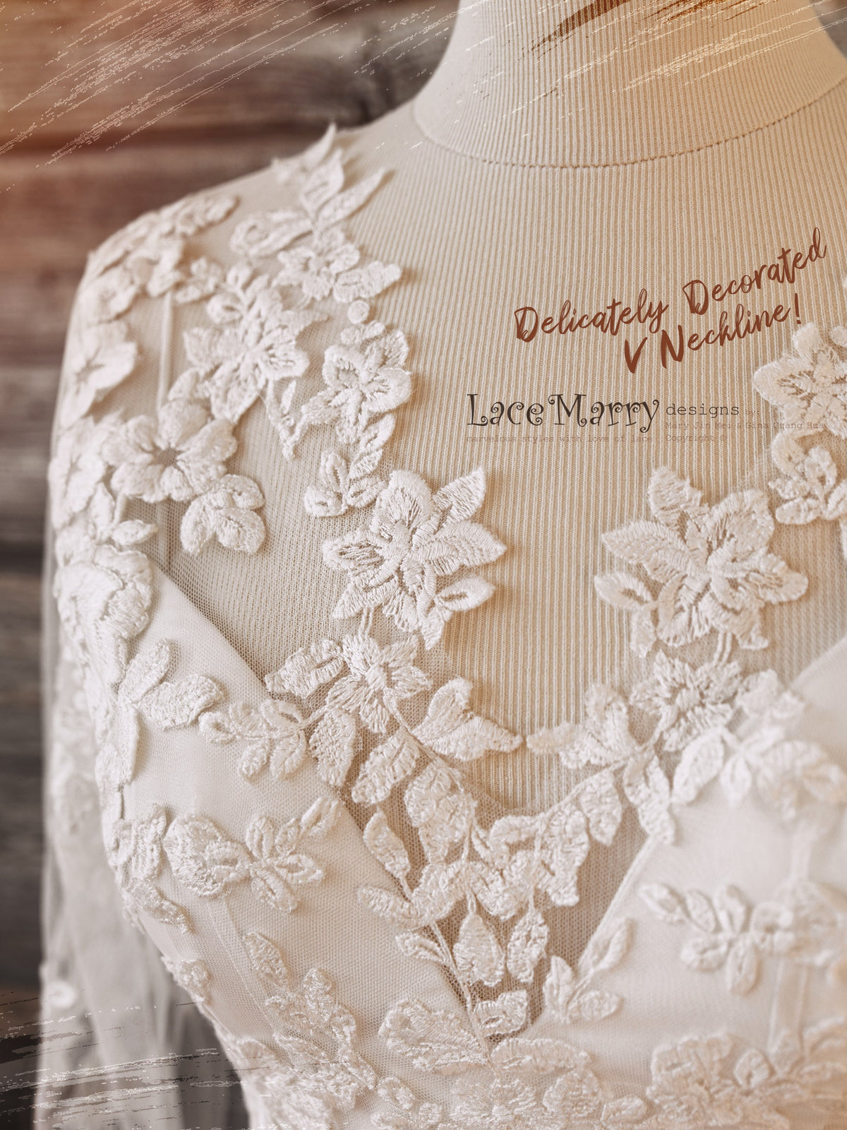 ERIKA #10 / Boho Separate Bridal Lace Top with Long Sleeves