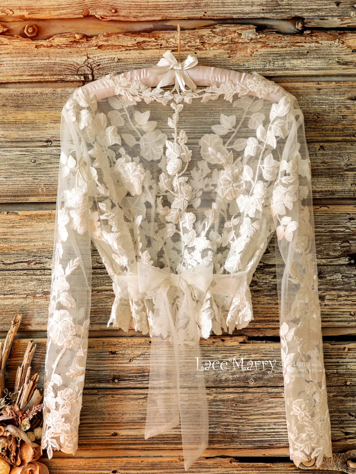 lace tops and dresses Modern Crop Top dress With Long Sleeves Top Aleksa 18 US (50 EU) / Ivory %0D%0ADelicate%20sewing%20and%20hemming%20by%20durable%20needle%20lockstitch%20machine LACE IS THE TEXTURE OF