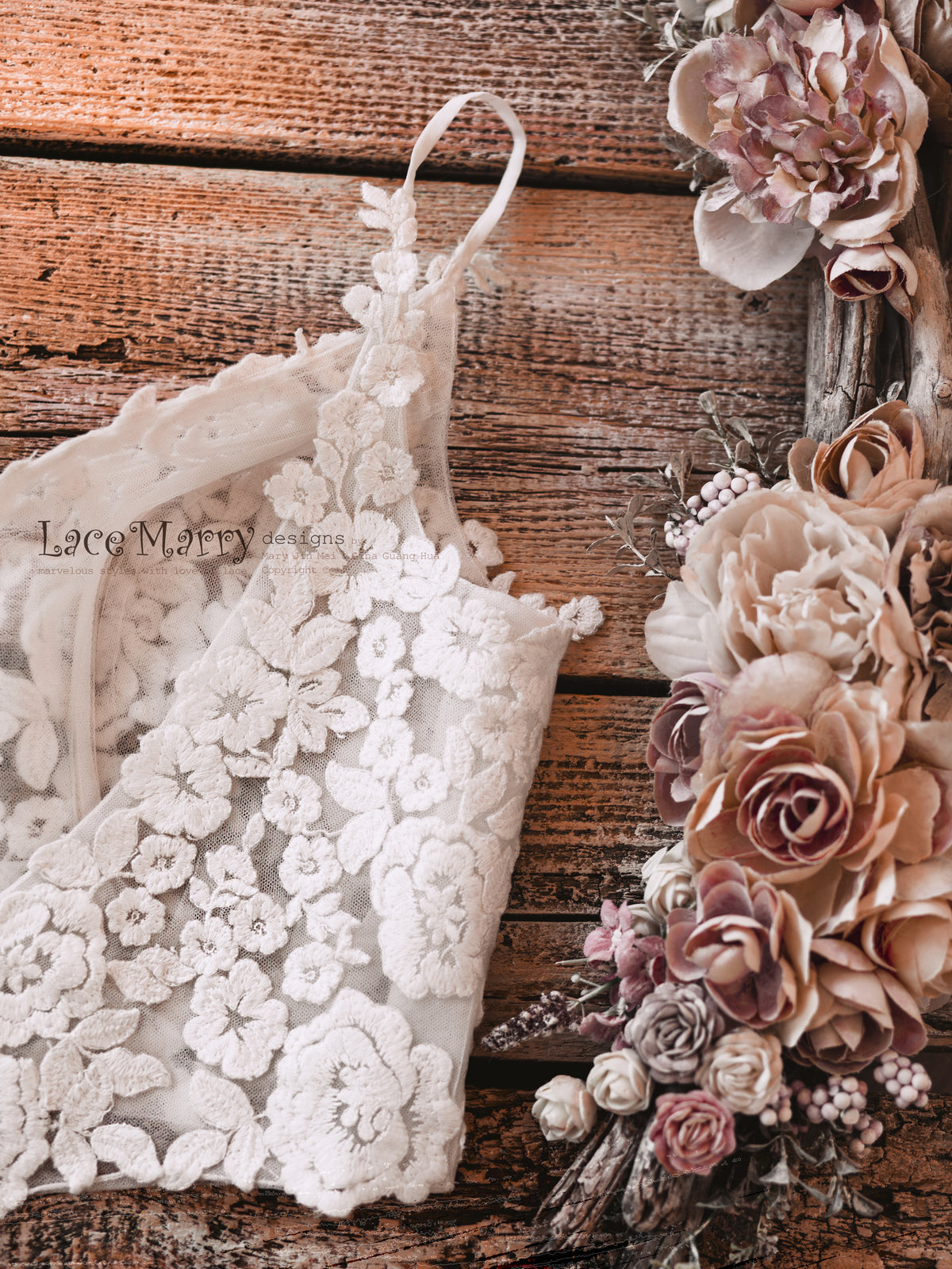 Light and Stylish Bridal Lace Topper