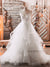 Two Piece Wedding Dress with Lace Crop Top and A Line Skirt
