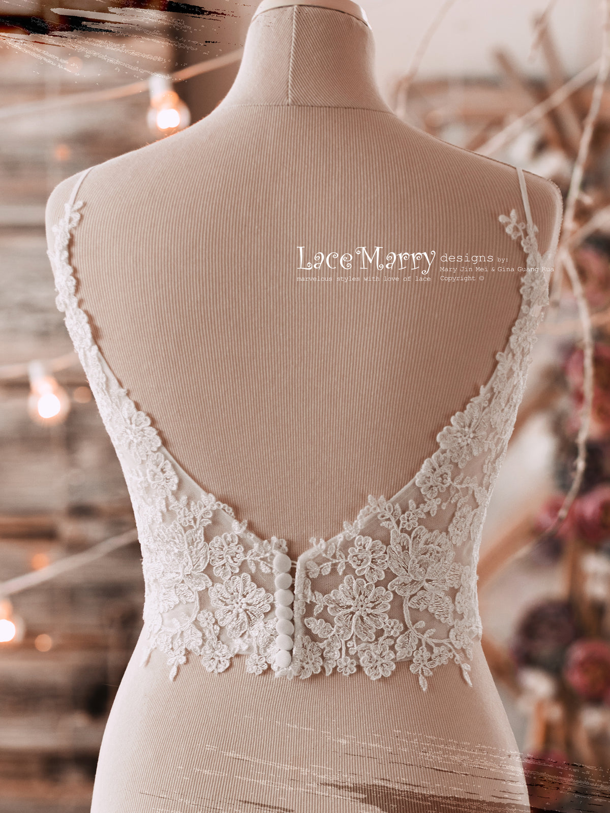 Open V Back Bridal Topper