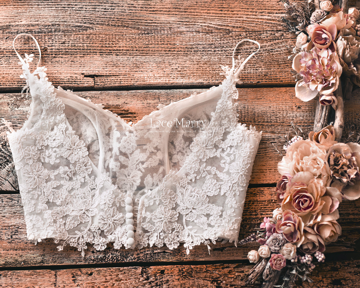 Handmade Wedding Top with Sexy Straps