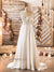 Romantic Two Piece Wedding Dress with A Line Crepe Skirt