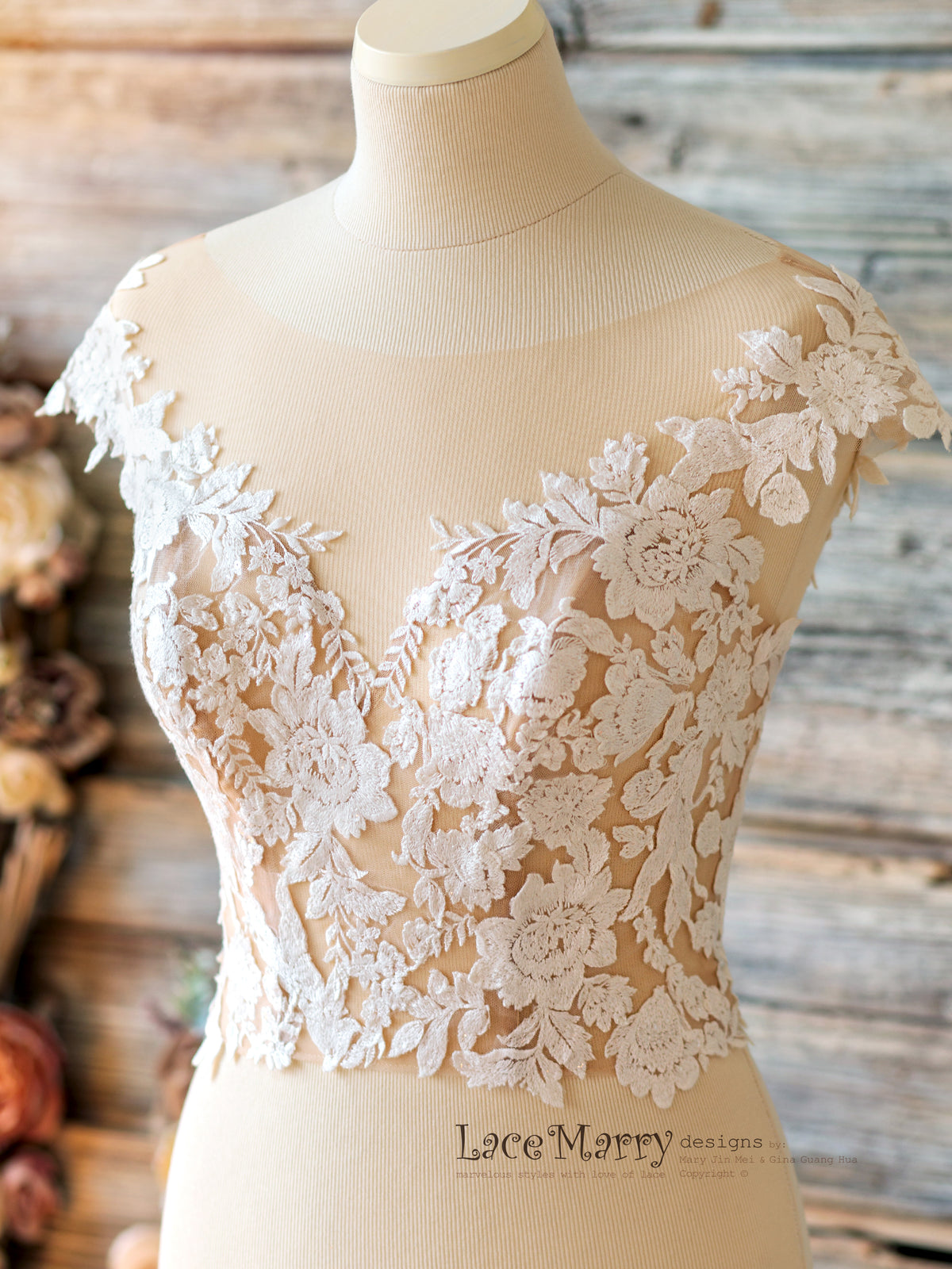 Nude and Ivory Bridal Lace Top