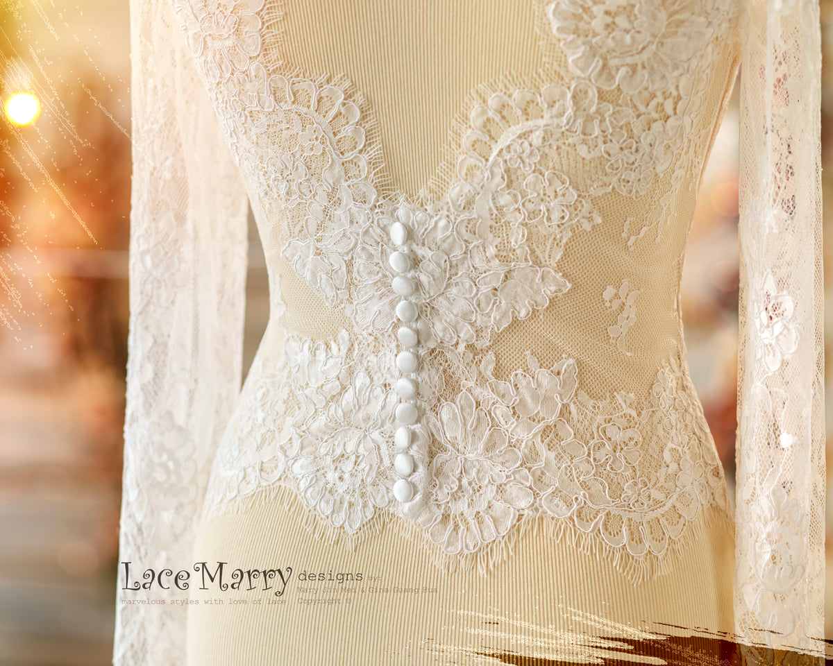 Romantic Buttons Closure Lace Top