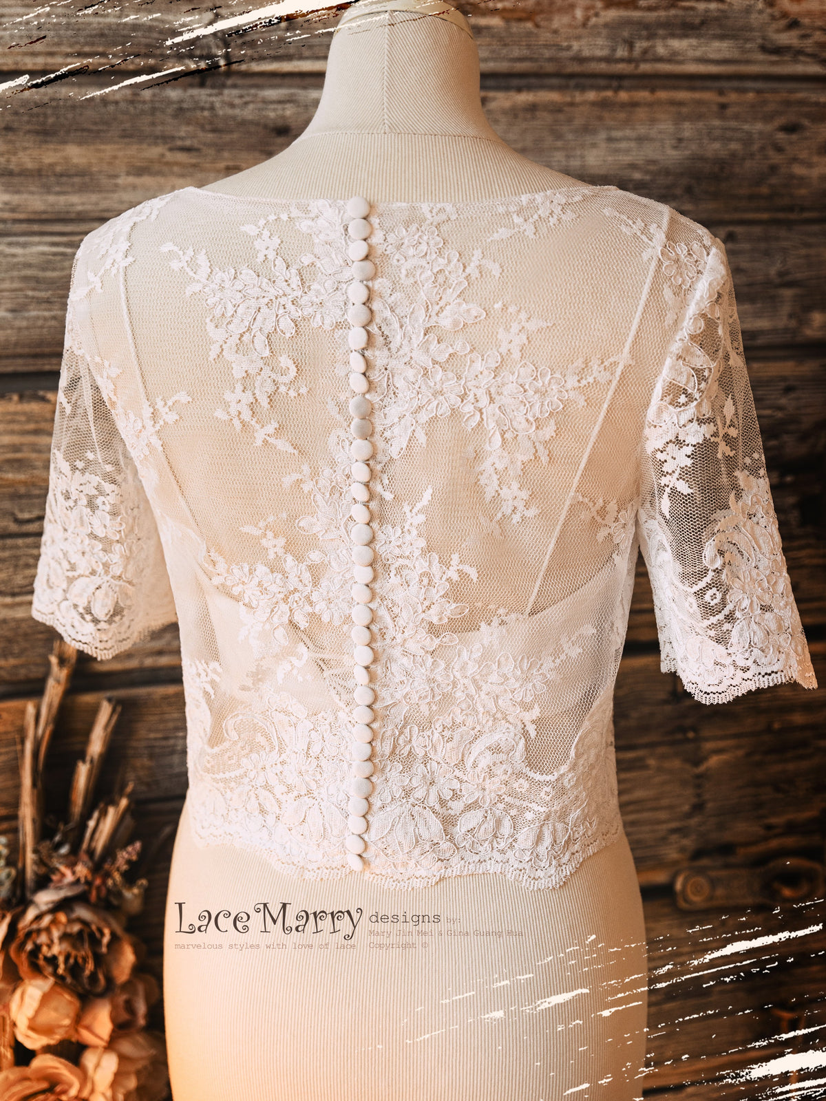LYSSA #1 / Bridal Bolero with Sleeves