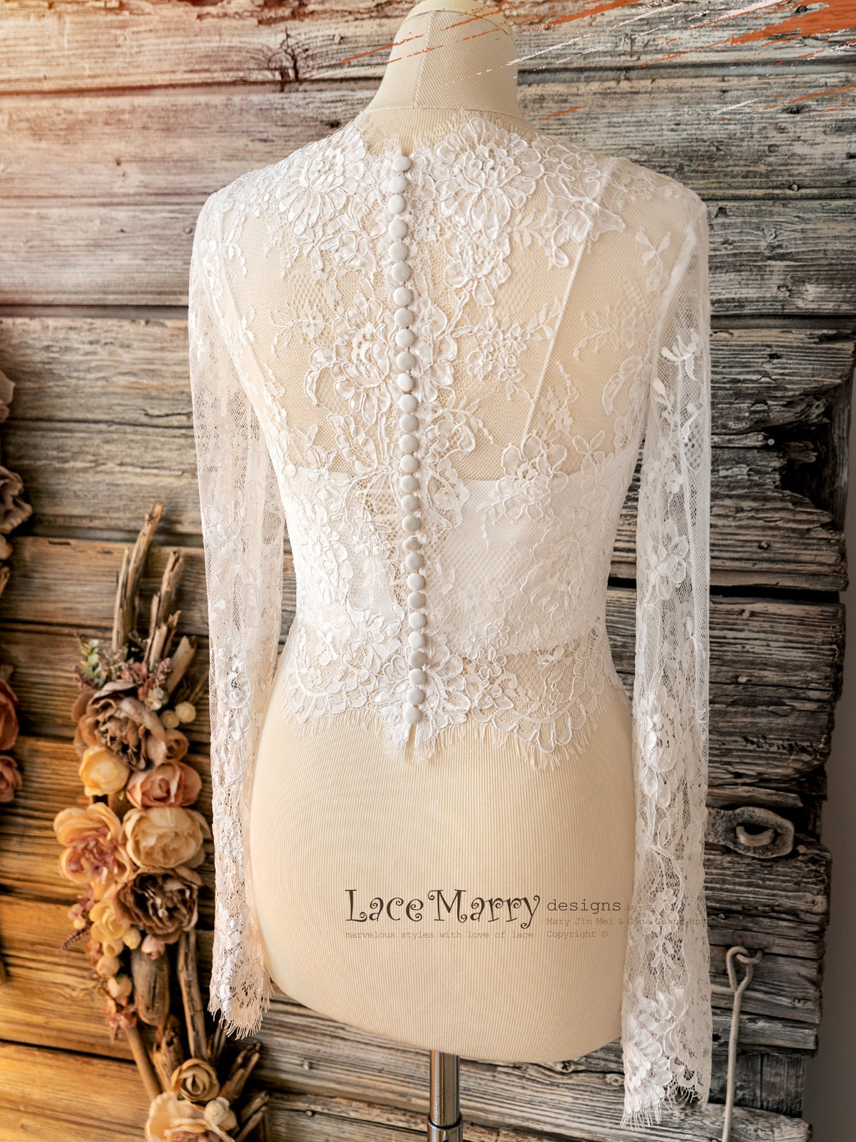 Bridal Lace Crop Top with Bustier