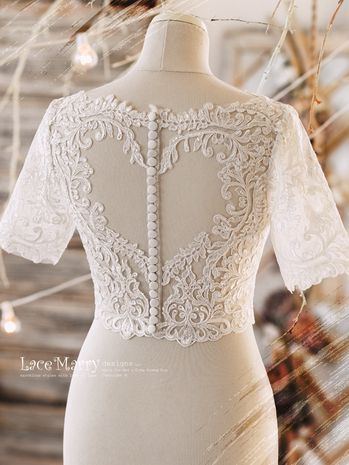 JERICA / Short Sleeve Lace Crop Top