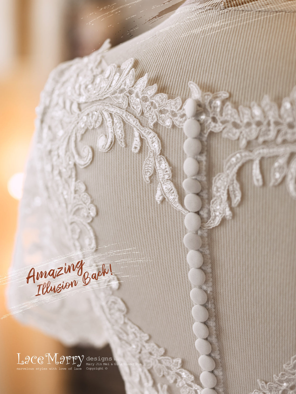 JERICA / Short Sleeves Lace Bolero with Sparkling Appliques