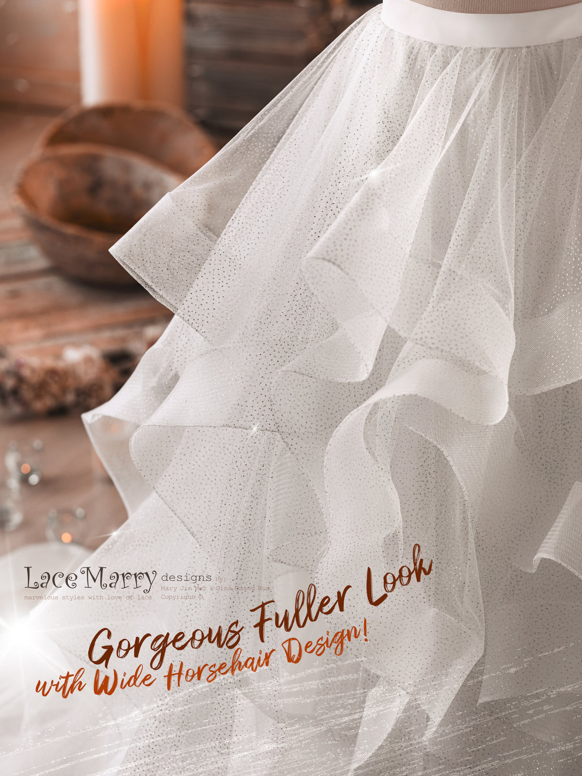 Multi Layered Glitter Tulle Skirt Bridal Separate