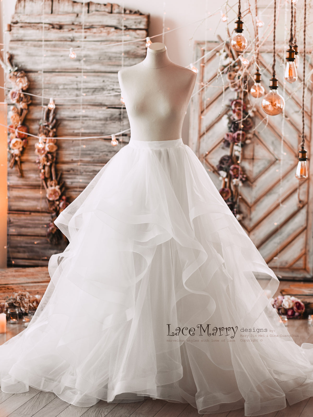 Horsehair Glitter Tulle Bridal Skirt