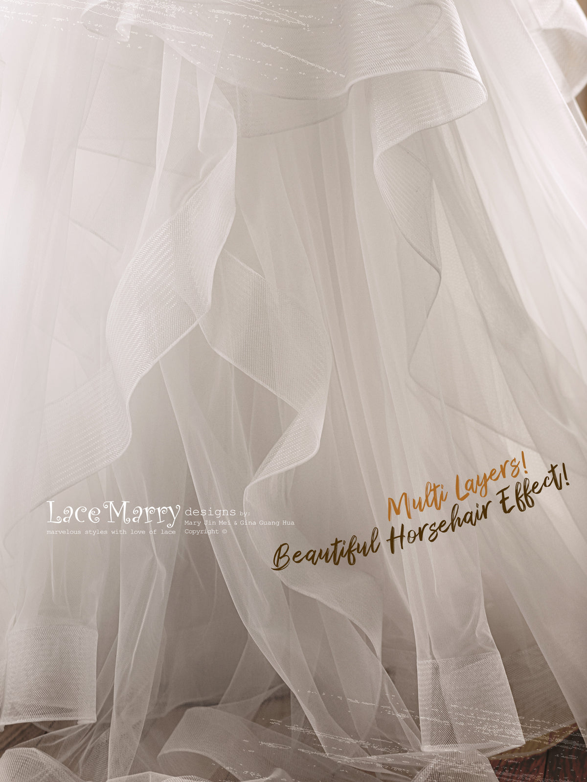 Tulle Bridal Skirt with Wide Band Layers