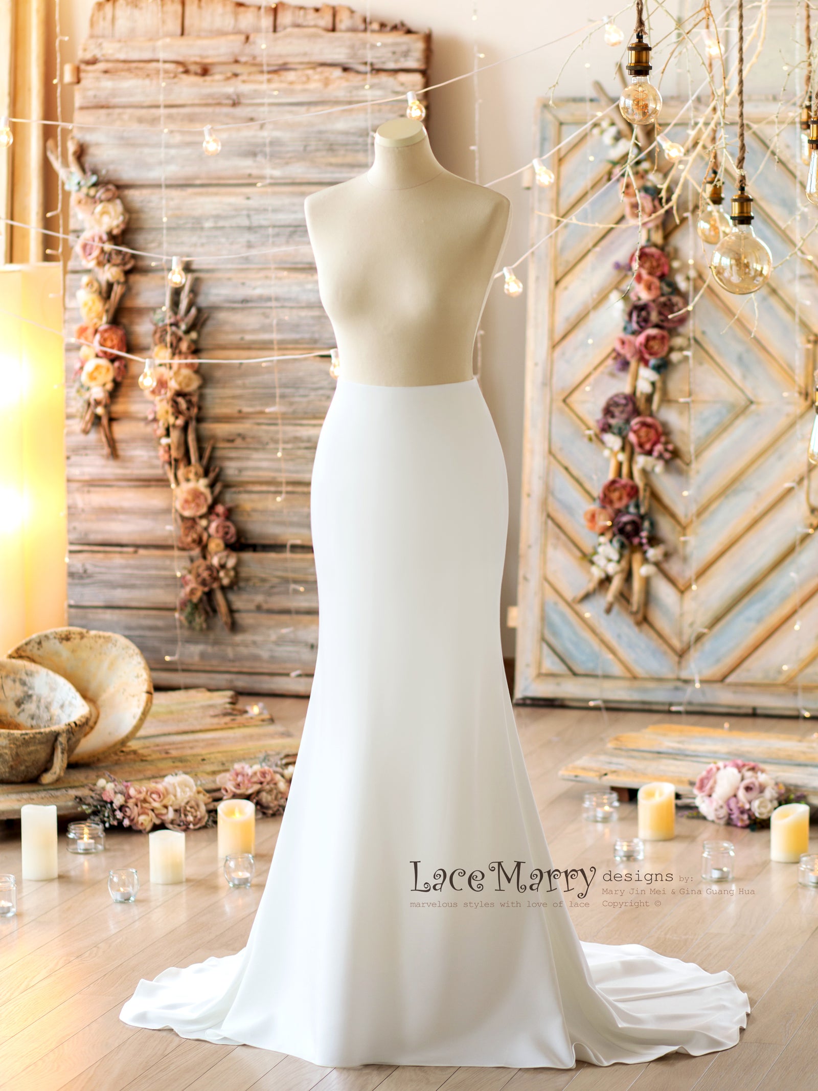 Fitted Crepe Wedding Skirt