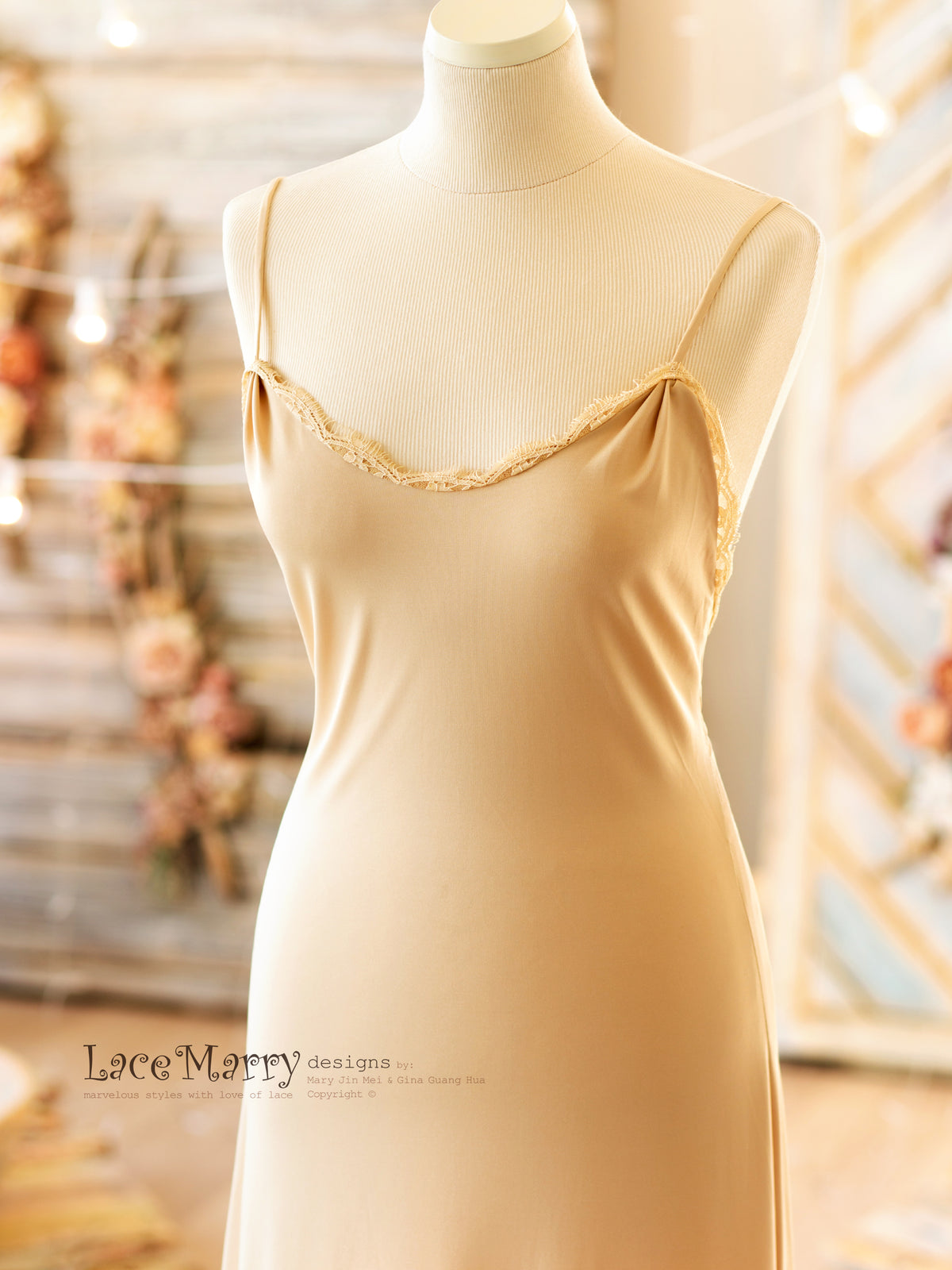 Charming Lace Design Bridal Slip Dress