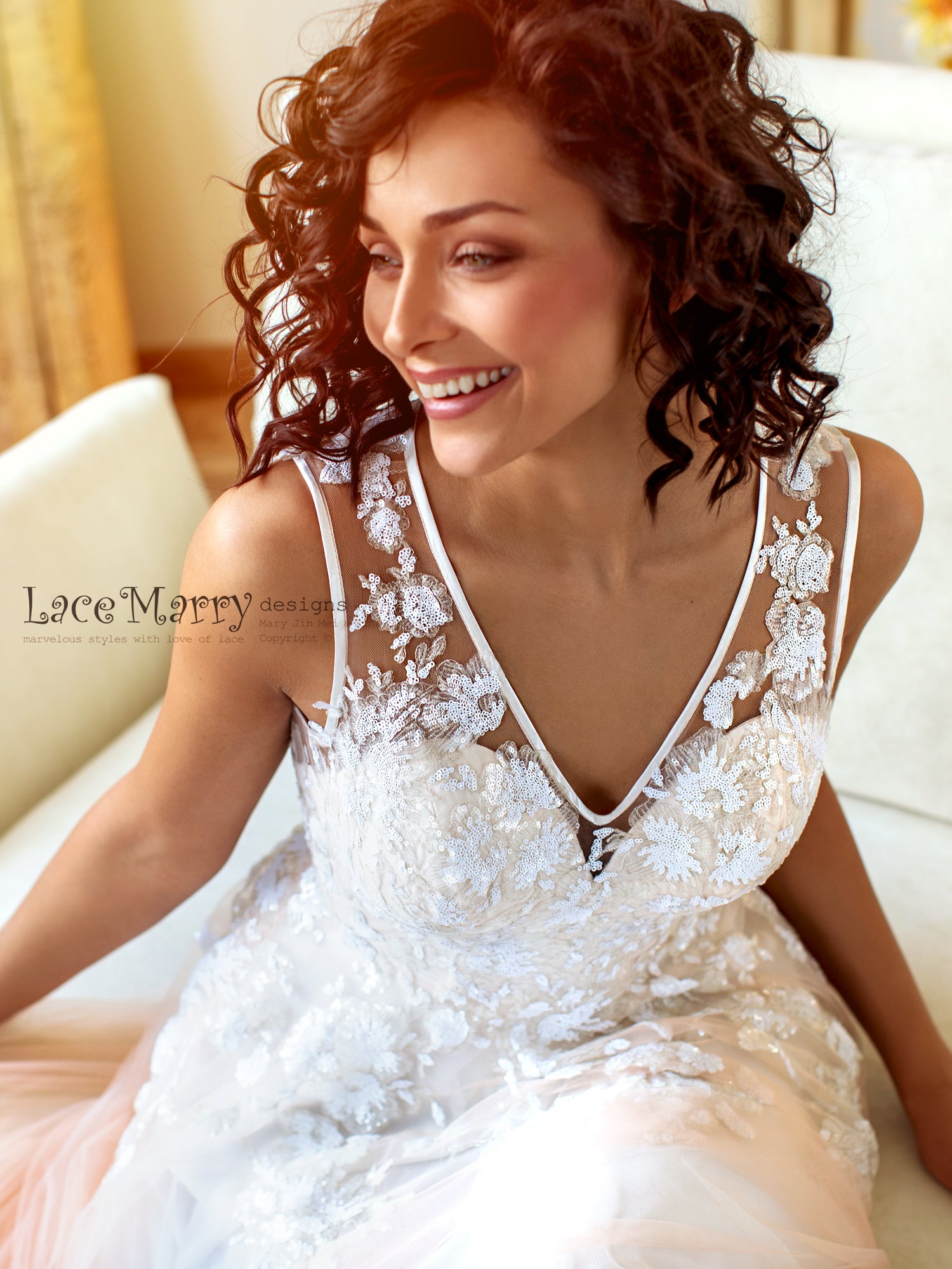 Amazing V Neckline Wedding Dress