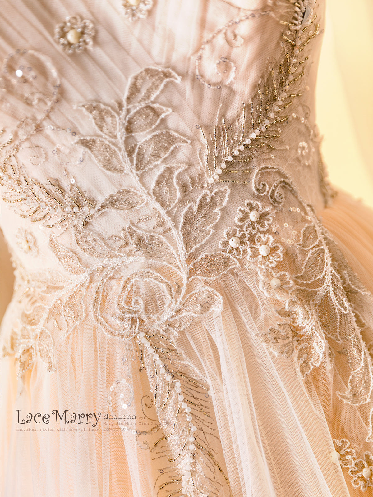 Pearl Stretch Lace Jersey Gowns | Miami Gowns Design [Handmade Design] Medium