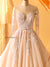 Illusion Wedding Dress with Breathtaking Beaded Flowers