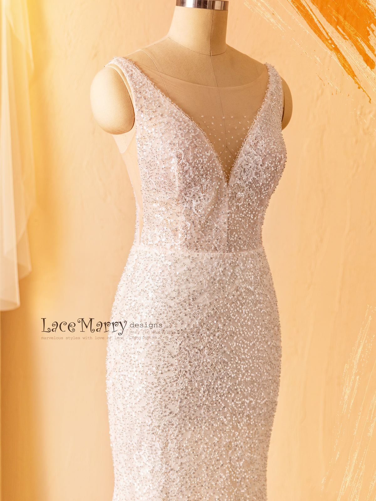Elegant Wedding Dress from Sparkling Fabric