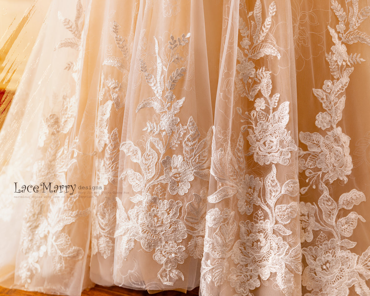 Lace and Embroidery Wedding Dress