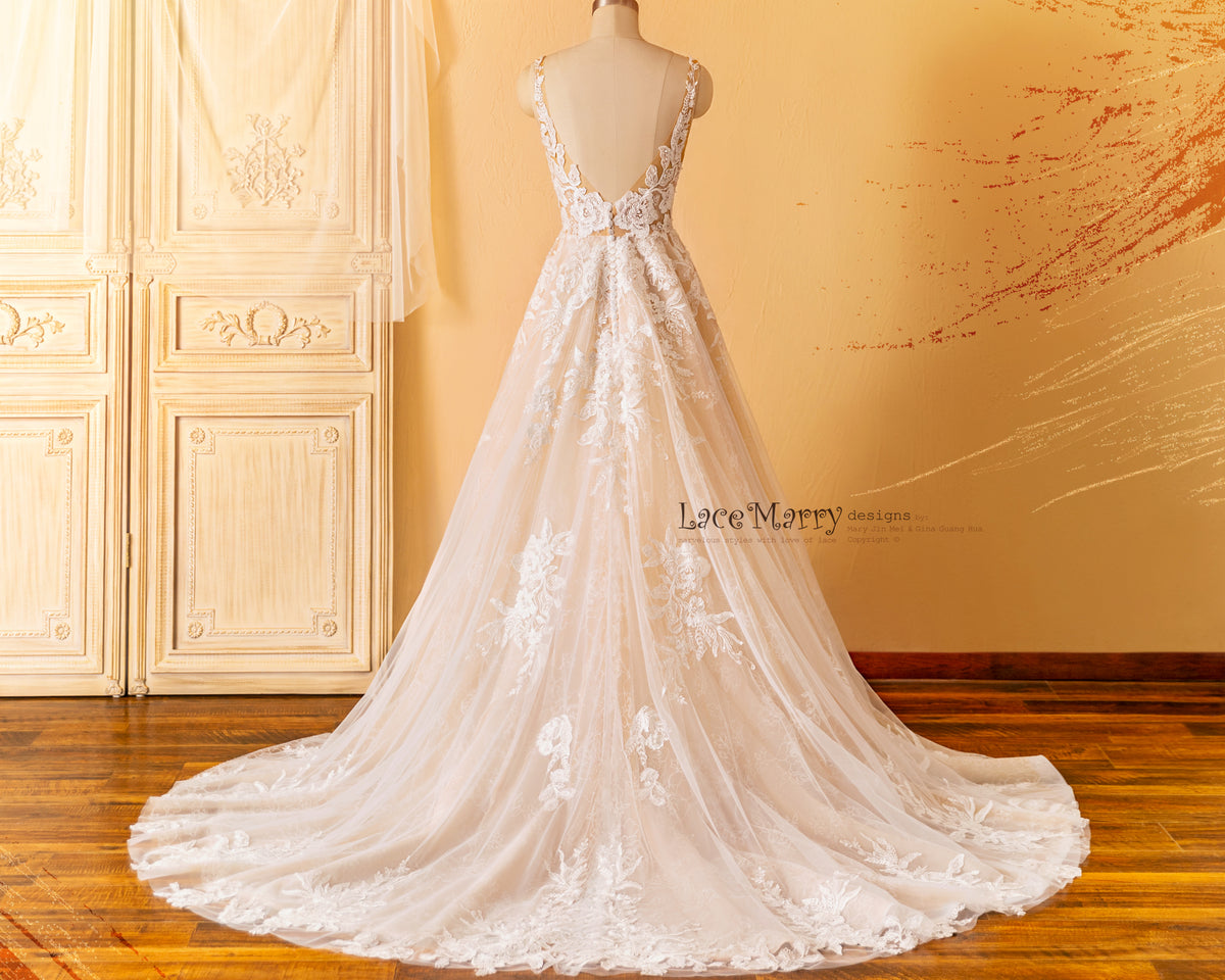 Lace Wedding Dress with Train