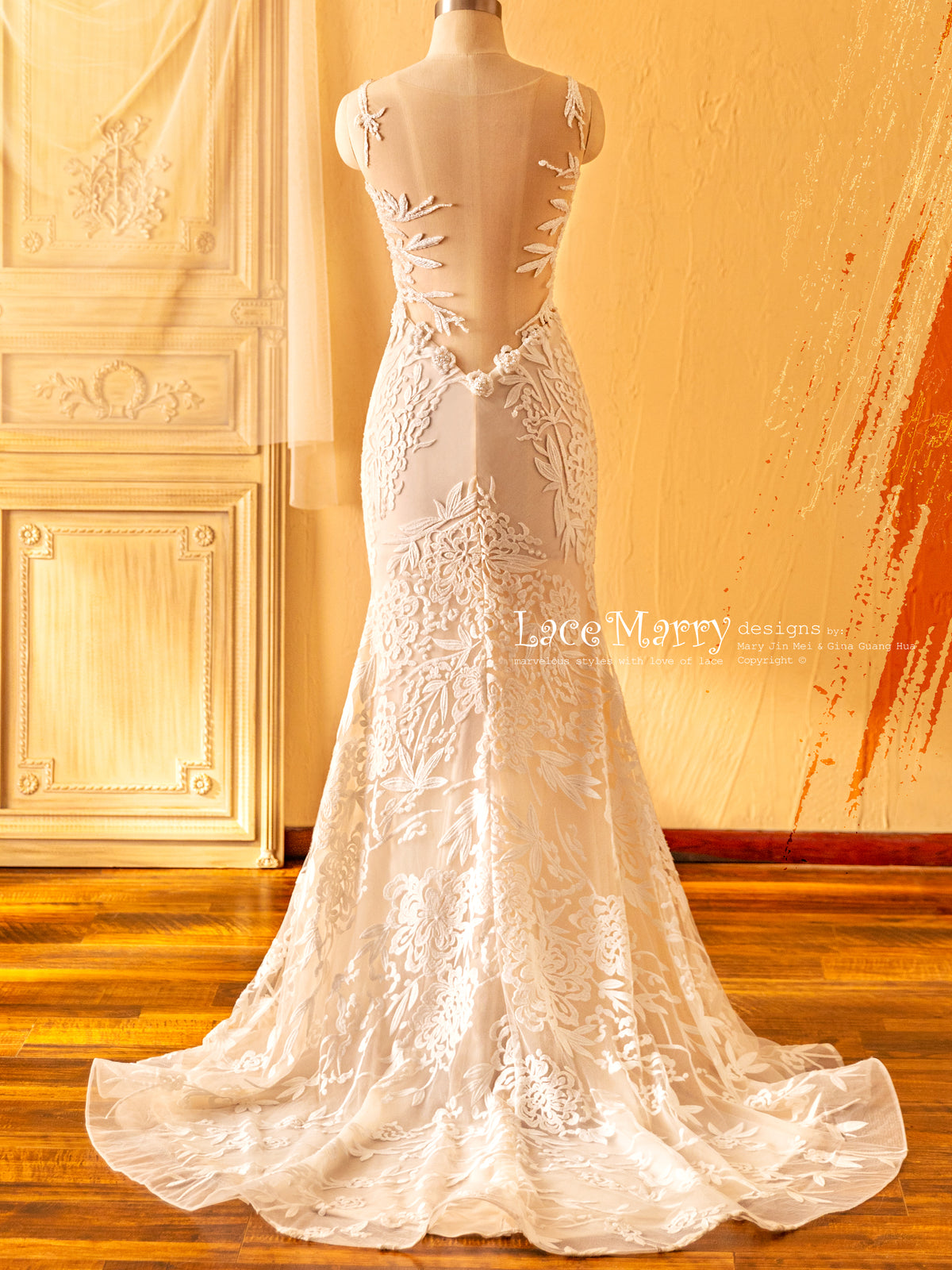 Sexy Illusion Back Wedding Dress