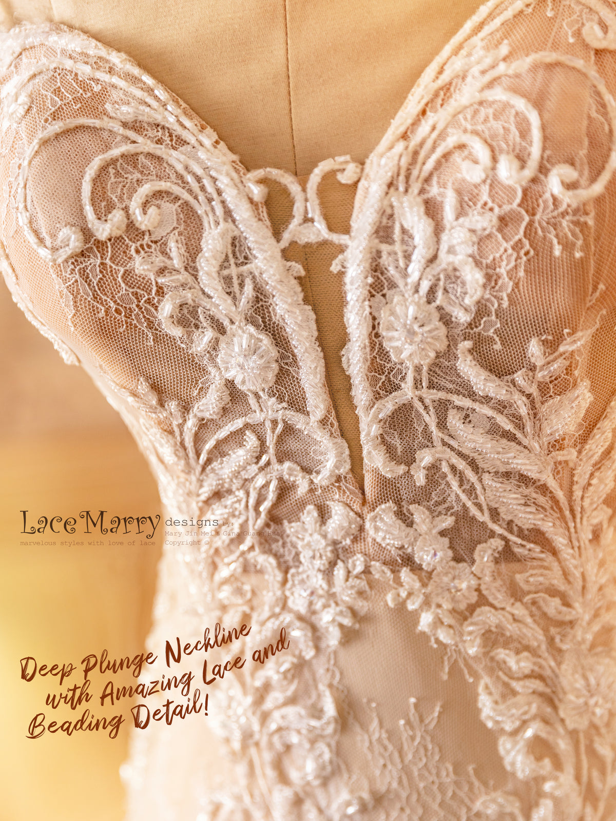 Luxury Beading Detail Handmade Wedding Dress